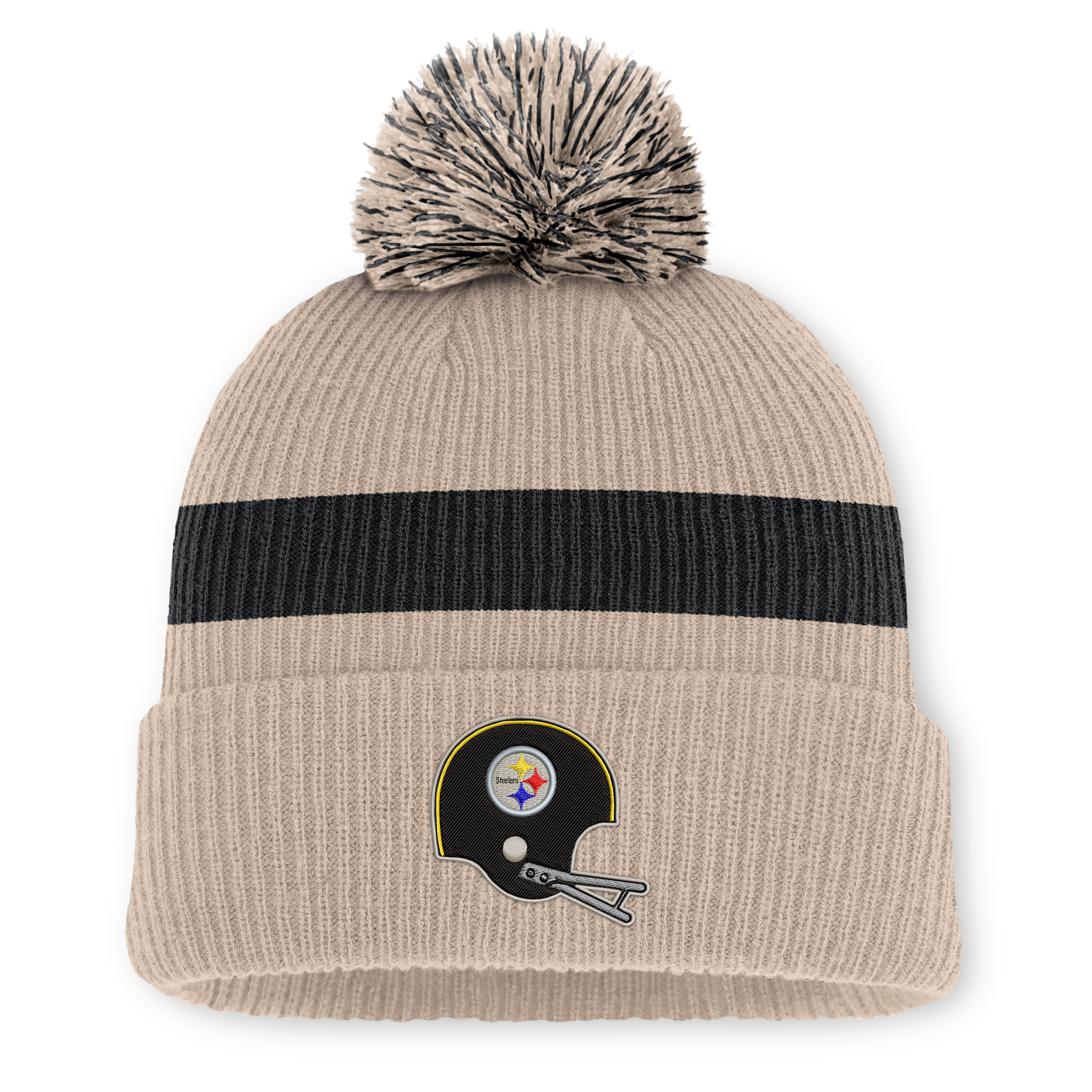Pittsburgh Steelers Rewind Peak Nike Men's NFL Cuffed Pom Beanie in Brown | NF160J2R7LV-M17