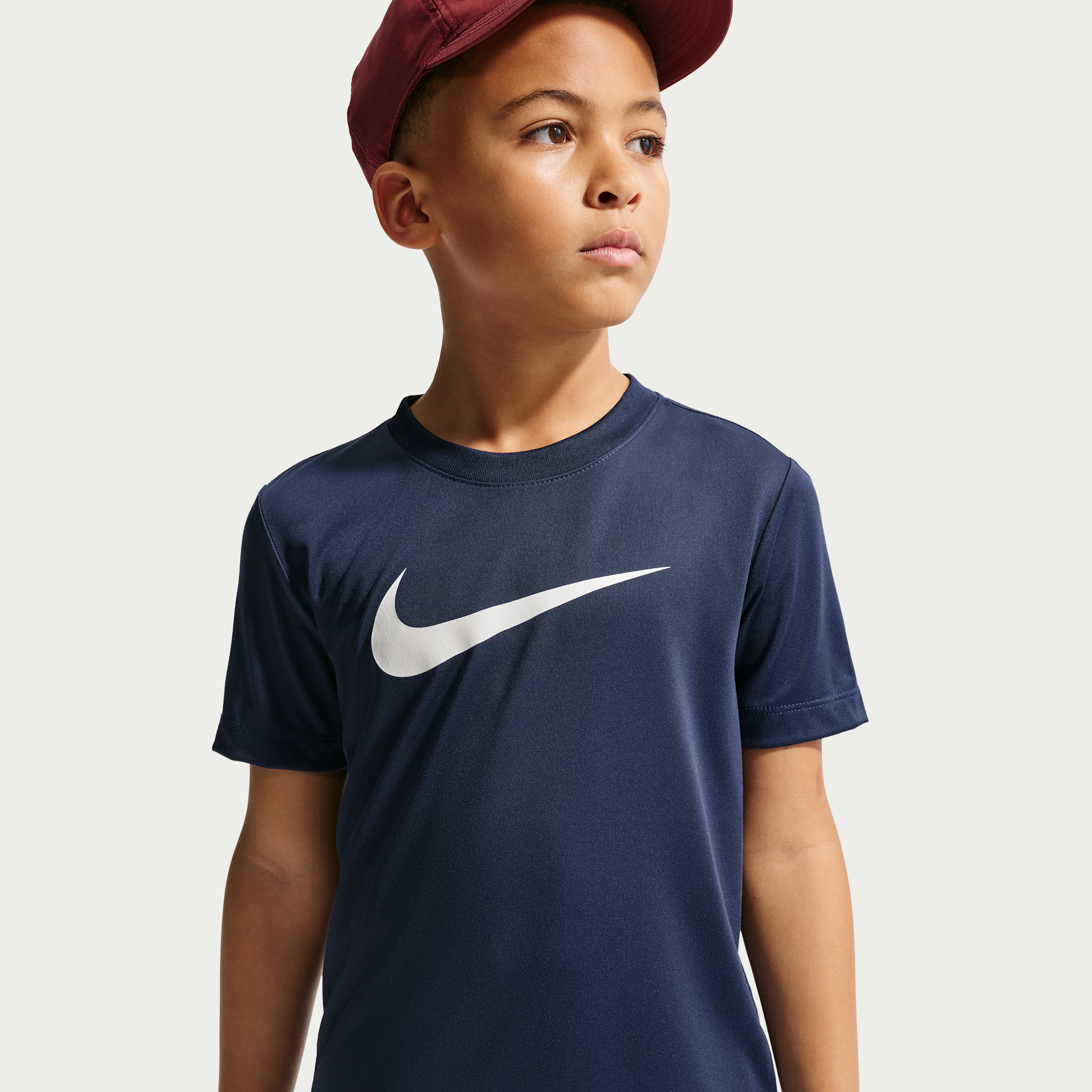 Nike Dri-Fit Swoosh Unisex Crew Neck Short Sleeve Regular Fit Graphic T-Shirt, Small, Blue