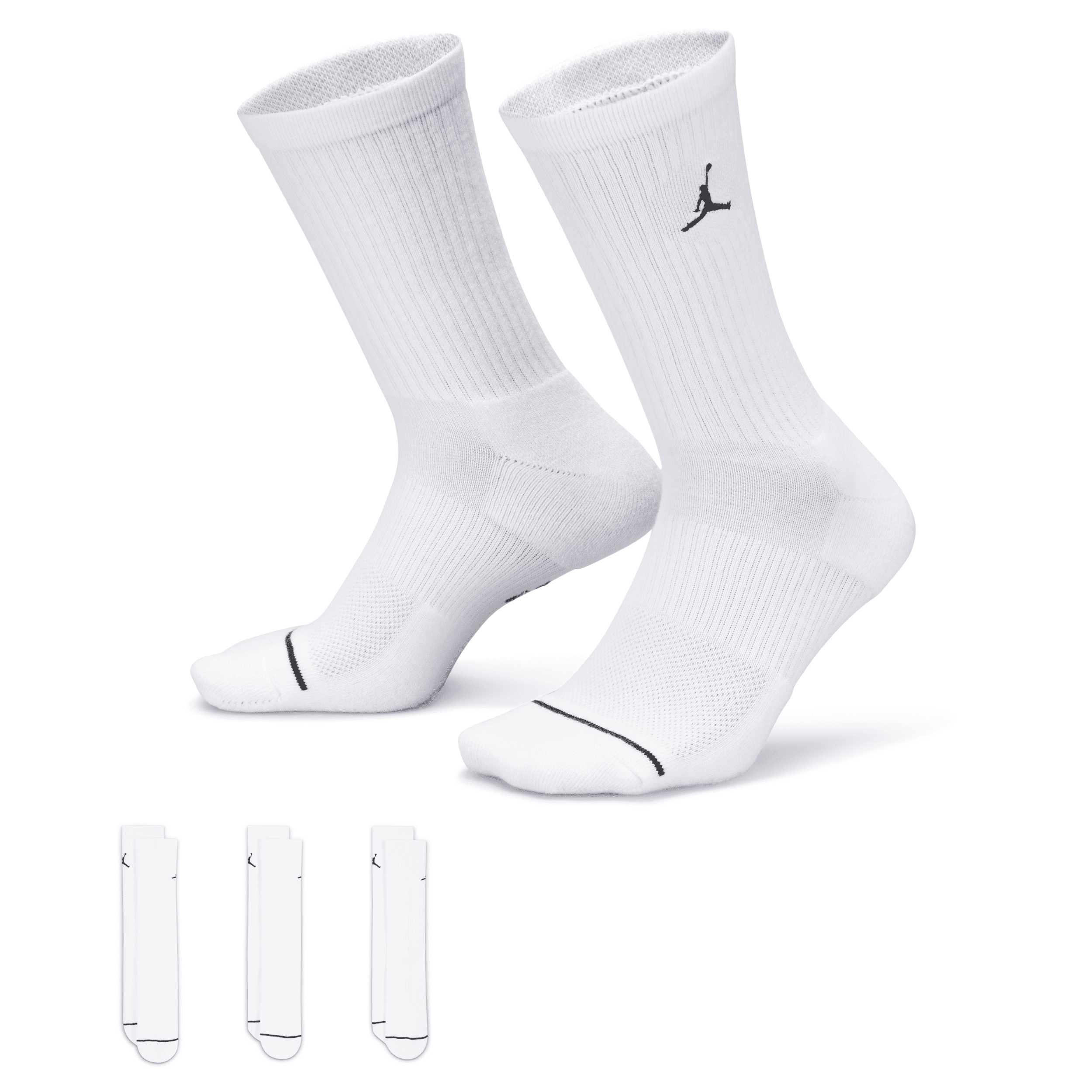 Jordan Everyday Crew Socks (3 Pairs) In White