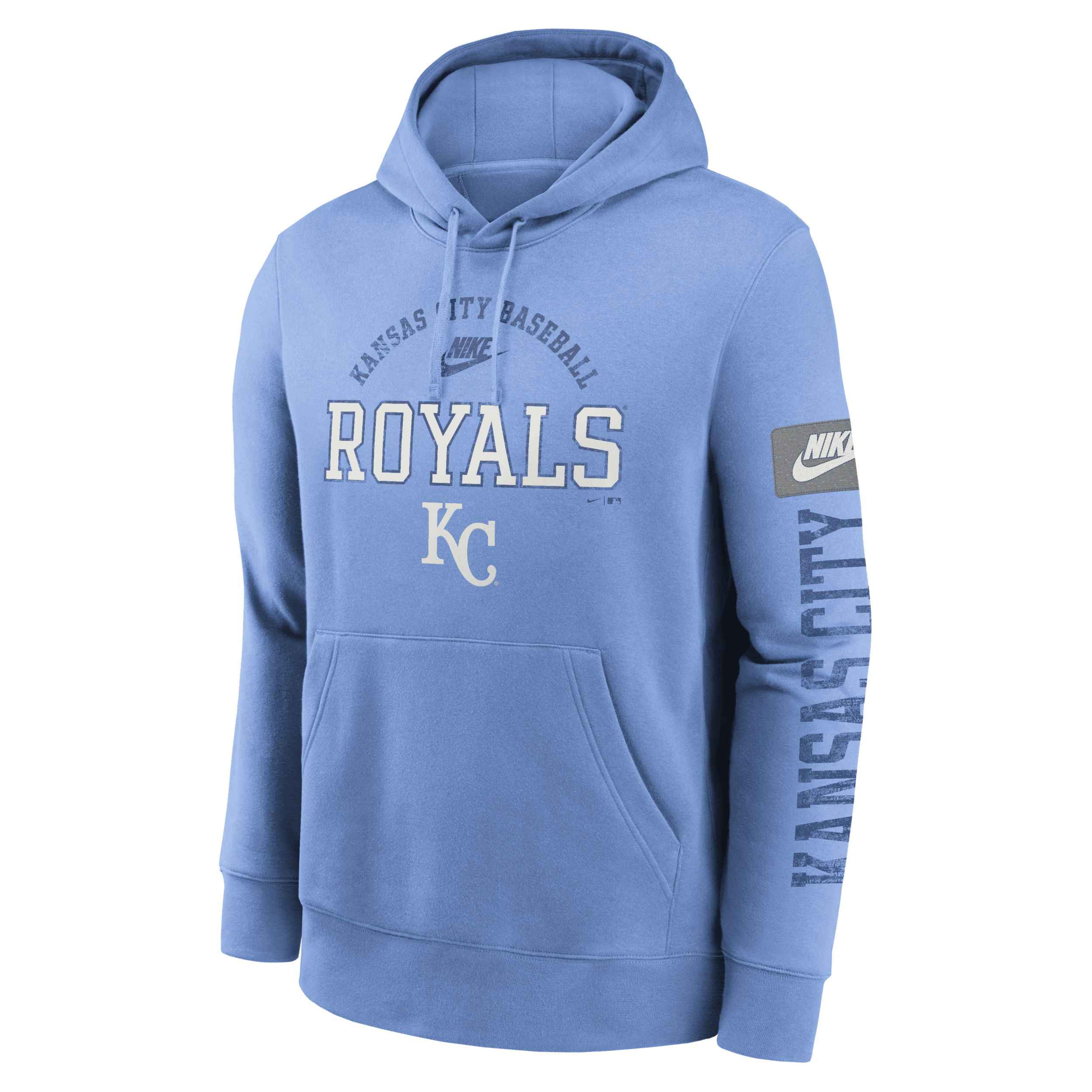 Nike Kansas City Royals Cooperstown Splitter Club Menâs  Men's Mlb Pullover Hoodie In Blue