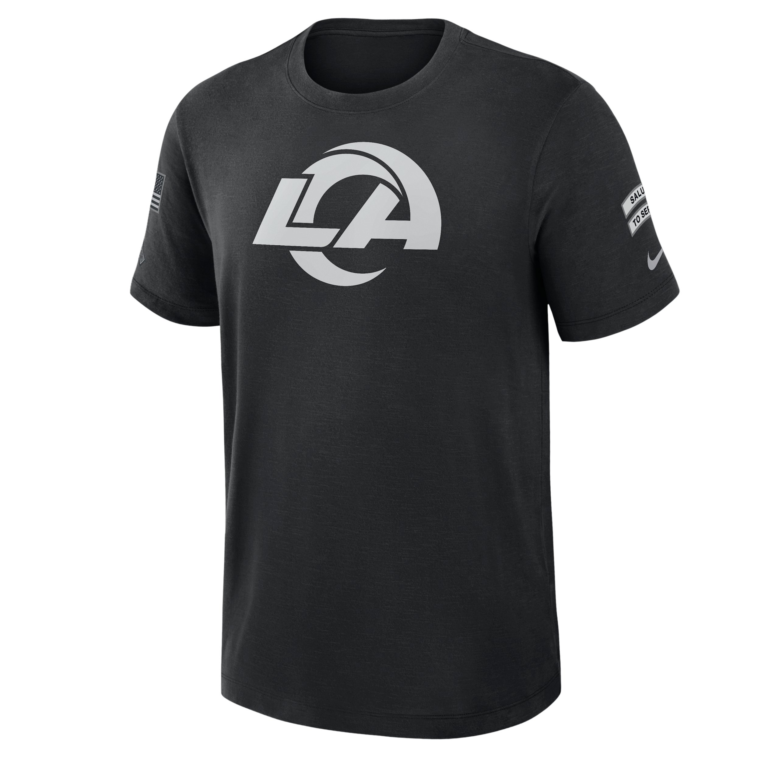 Los Angeles Rams Salute to Service Slub Nike Men's Dri-FIT NFL T-Shirt in Black | 034900AA5B-AEG