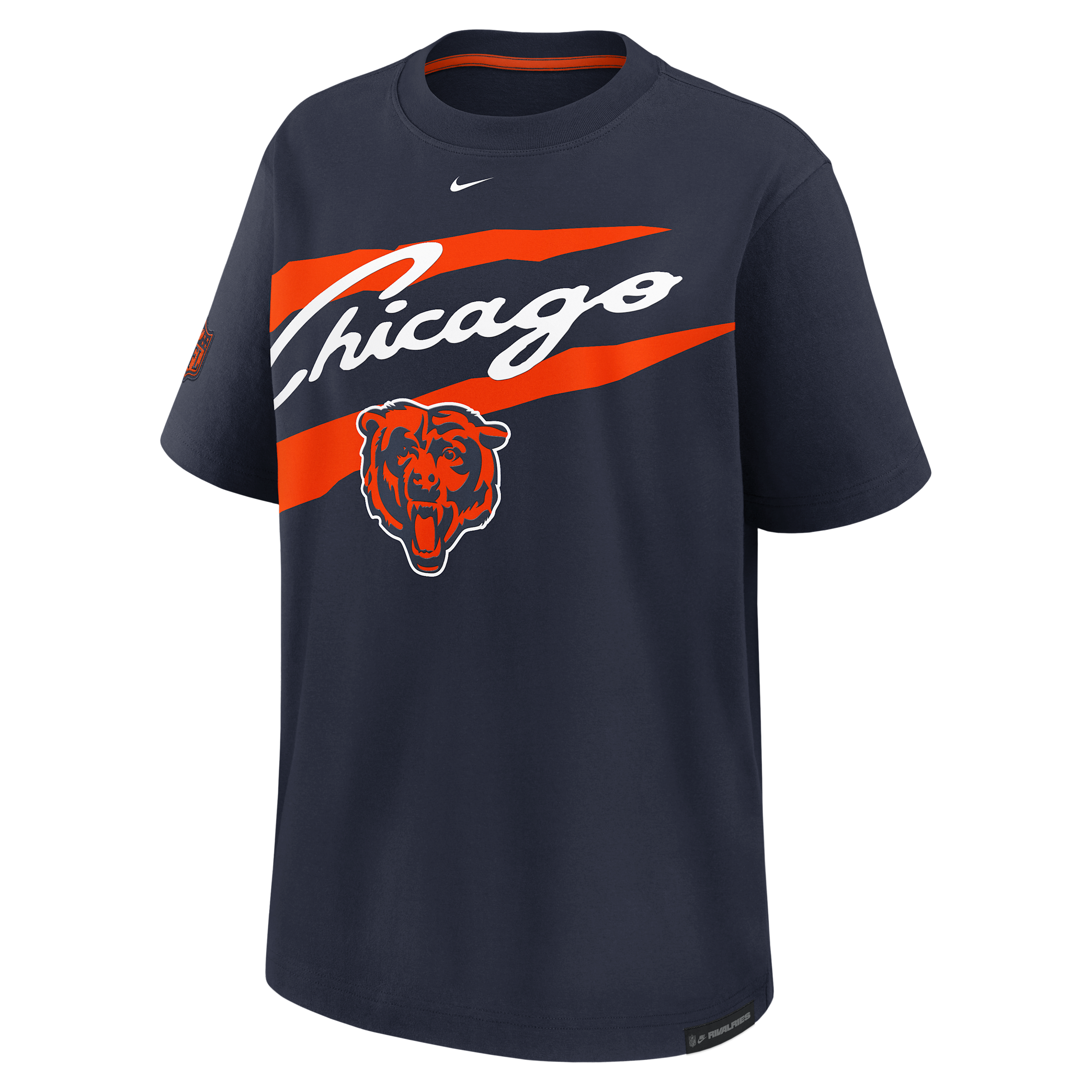 Chicago Bears Rivalries Collection Essential Boyfriend Nike Women's NFL T-Shirt in Blue | 06EL051Y7Q-GWE