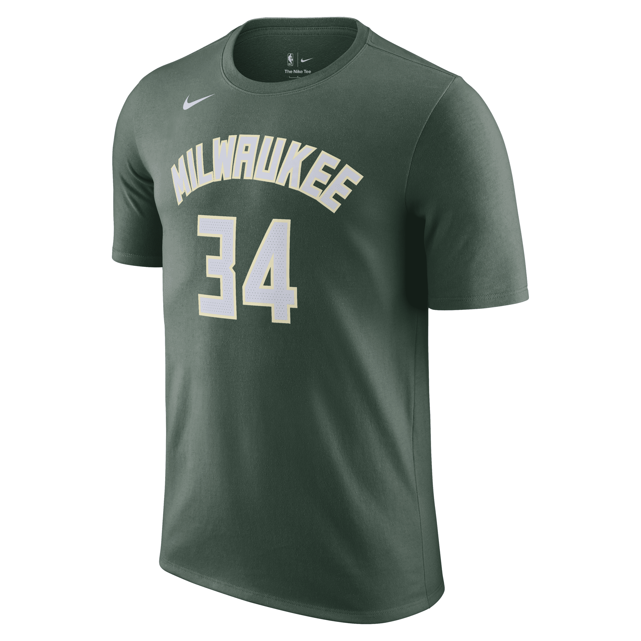 Men's Nike Giannis Antetokounmpo Hunter Green Milwaukee Bucks Icon 2022/23 Name and Number T-shirt - Hunter Green