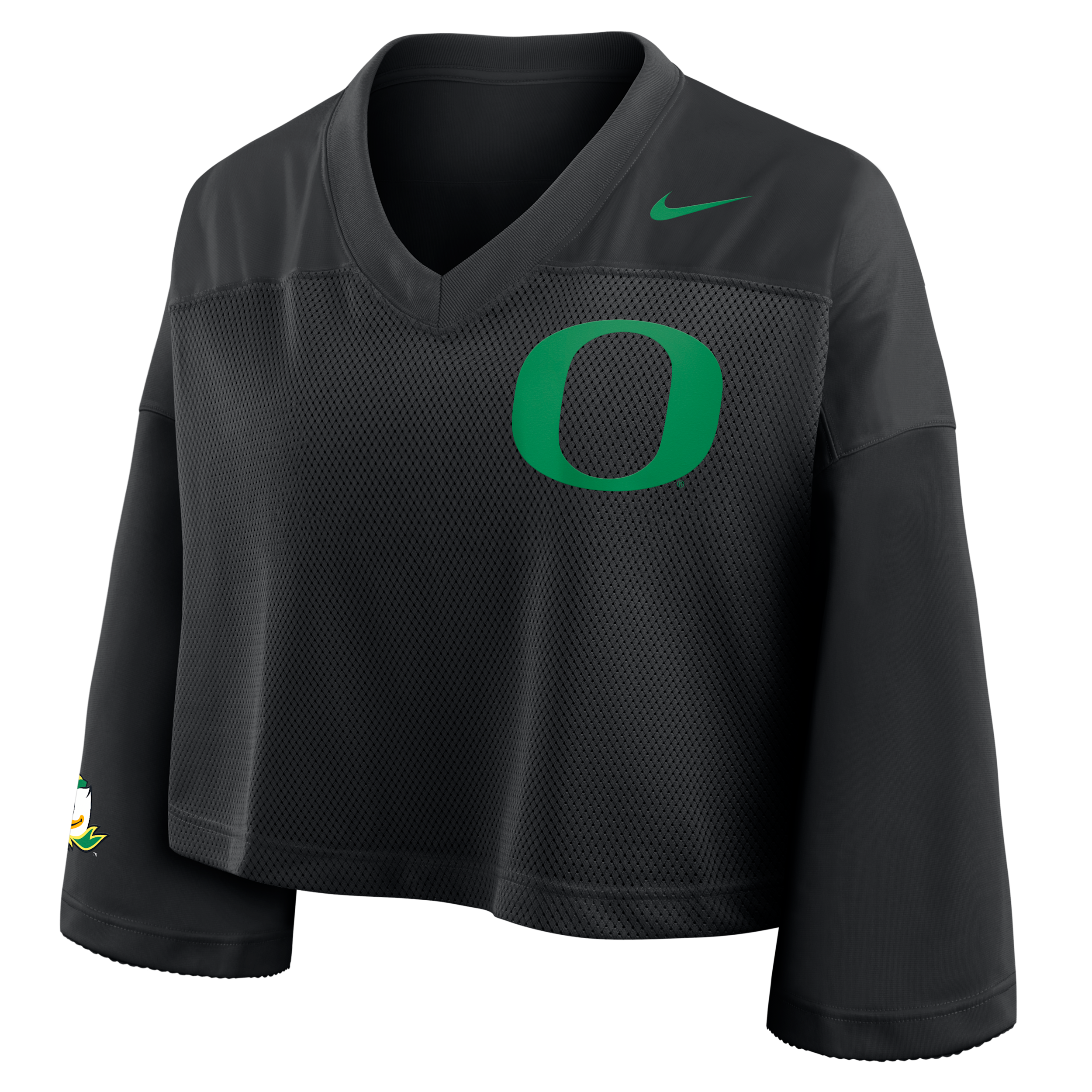 Nike Black Oregon Ducks Cropped Mesh Fashion Jersey In Black