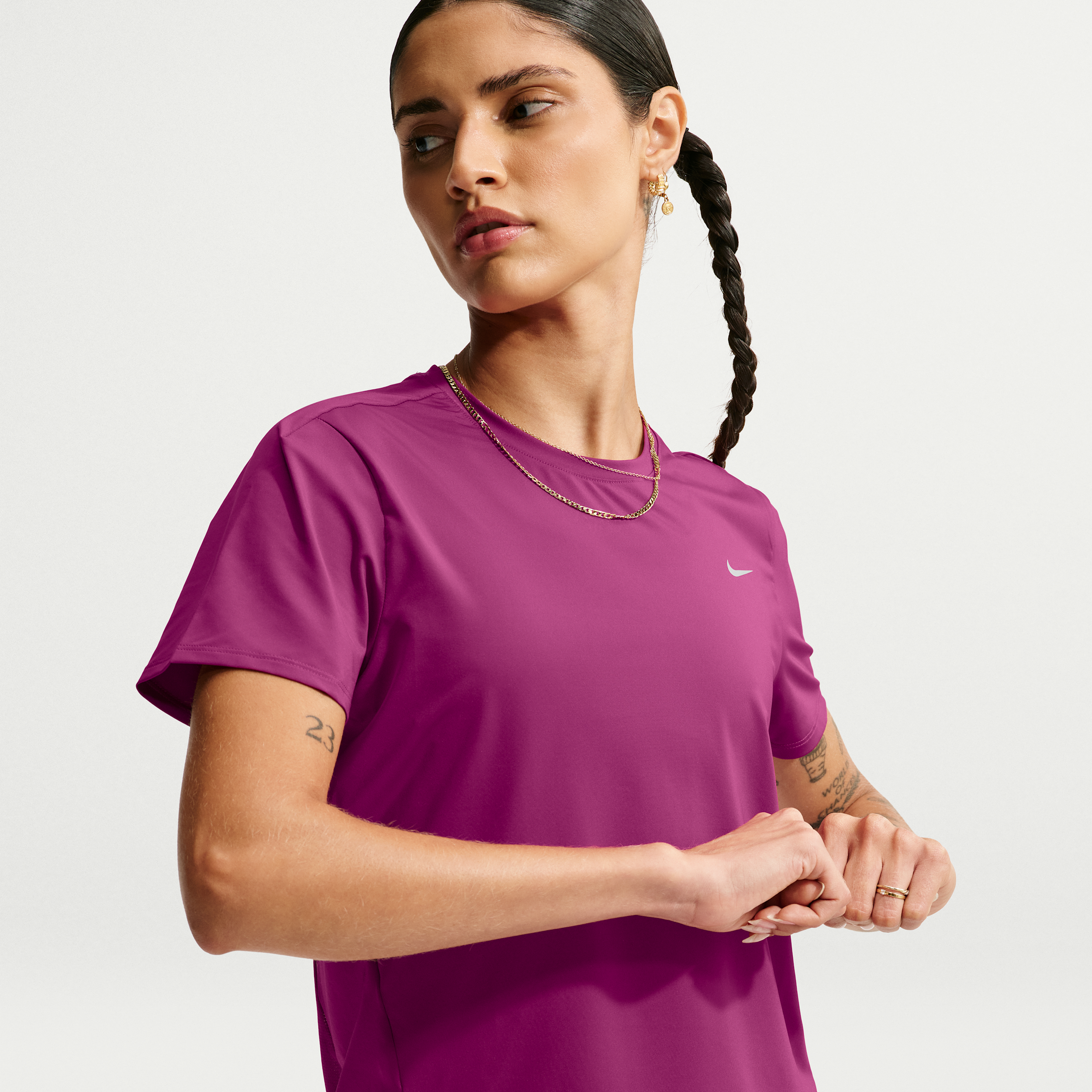Nike Women's Swift Dri-FIT Short-Sleeve Running Top in Red | IU1052-630