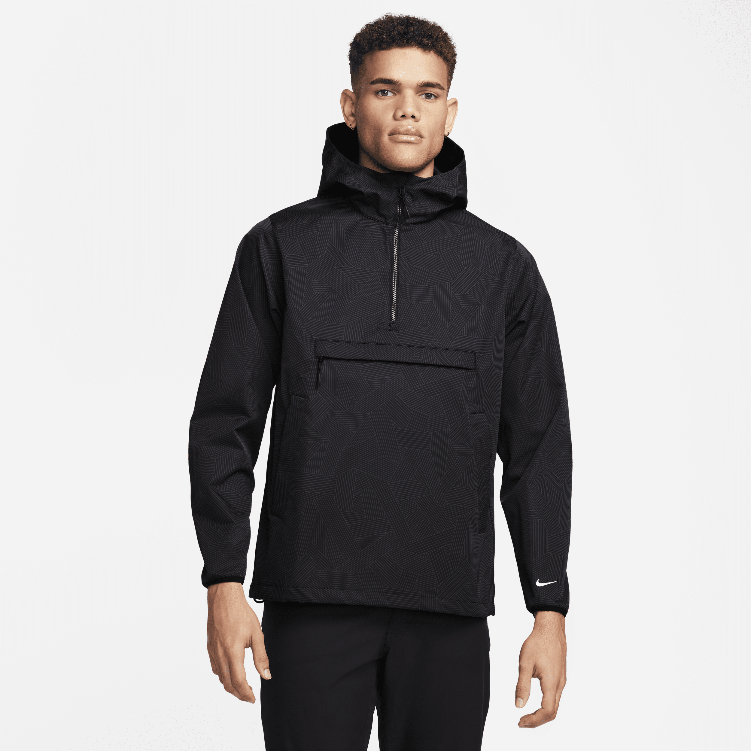 Nike Men's Unscripted Repel Golf Anorak Jacket In Black