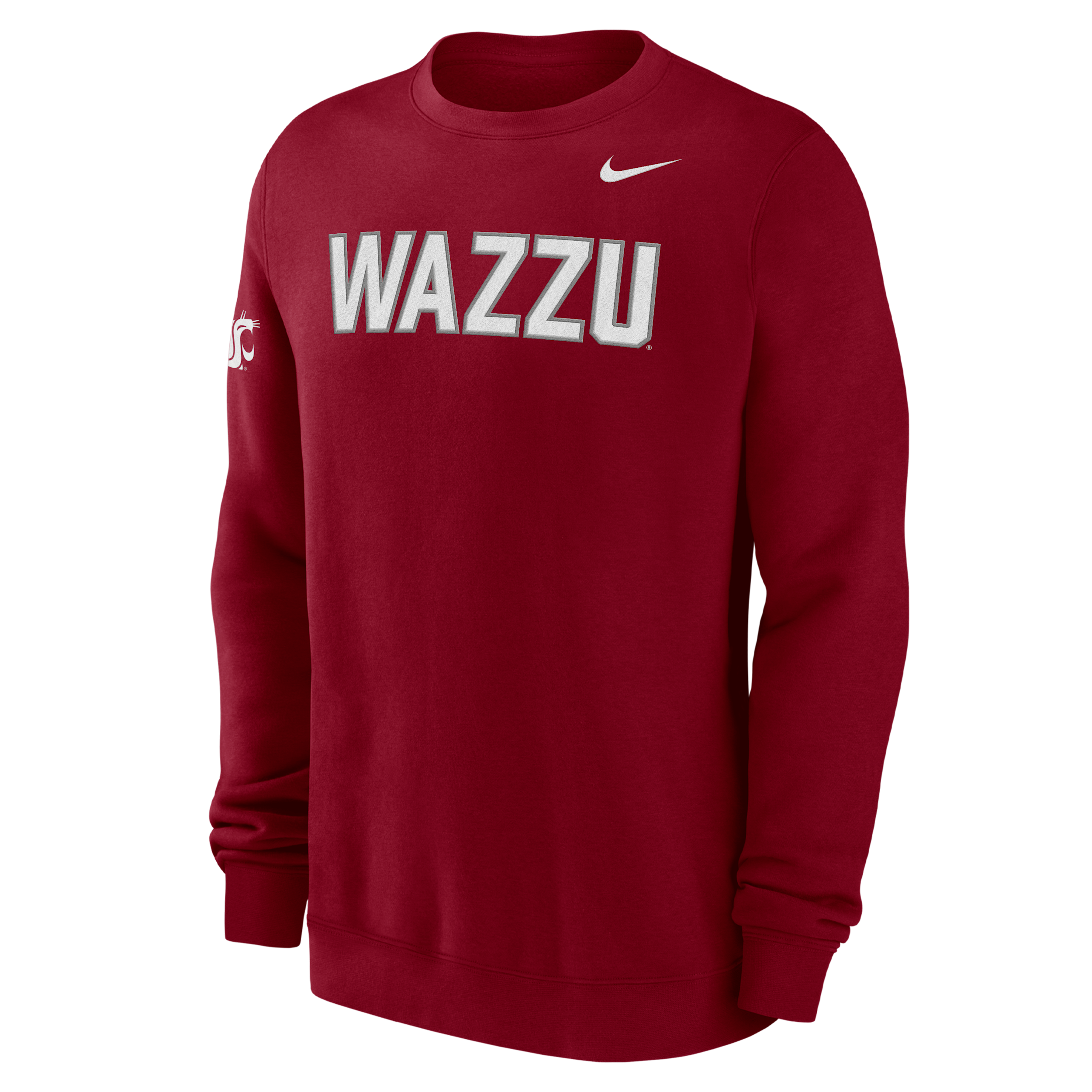 Nike Washington State Club Fleece Men's College Crew-neck Sweatshirt In Red