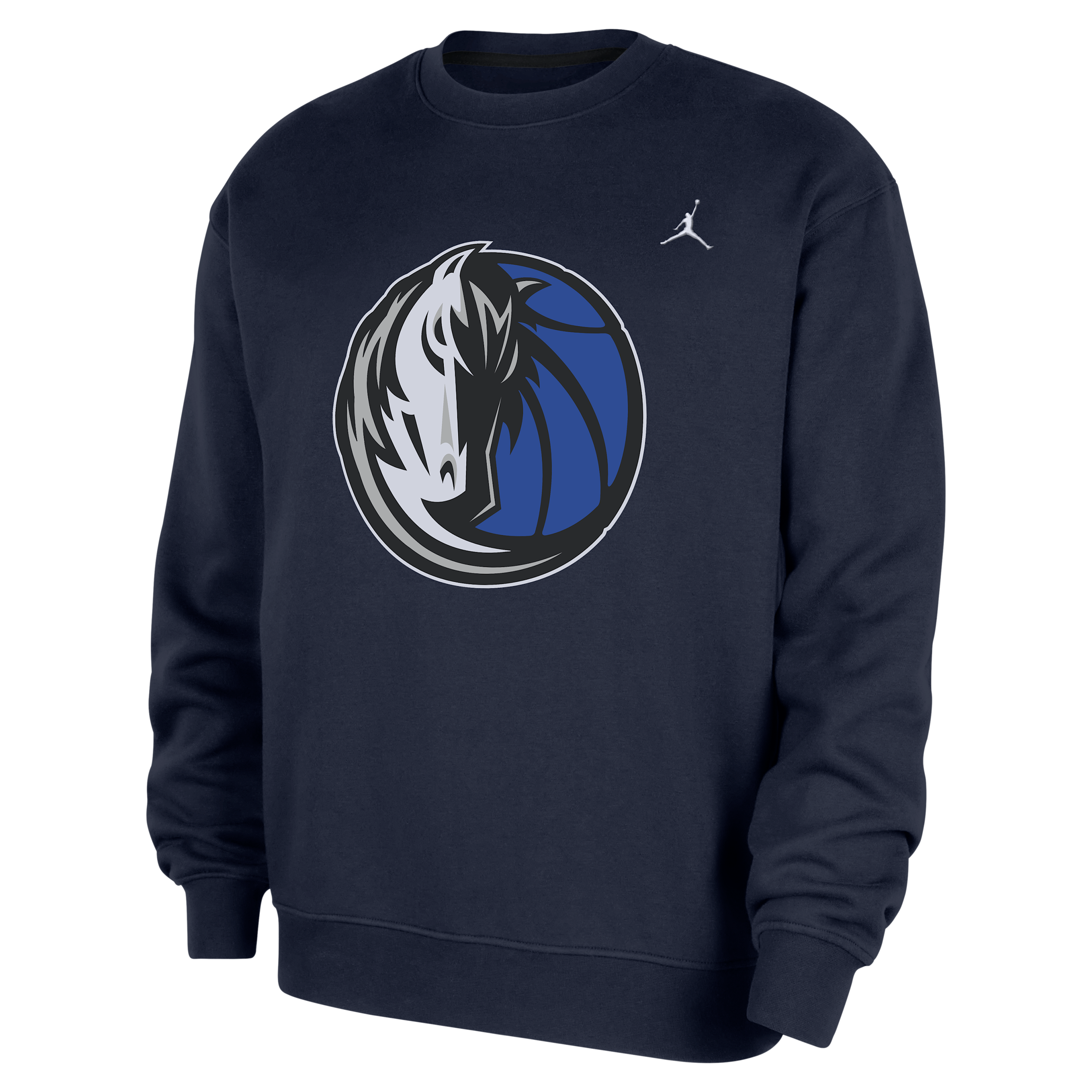 Men's Dallas Mavericks Statement Essentials Jordan NBA Fleece Crew-Neck Sweatshirt in Blue | HM7581-419