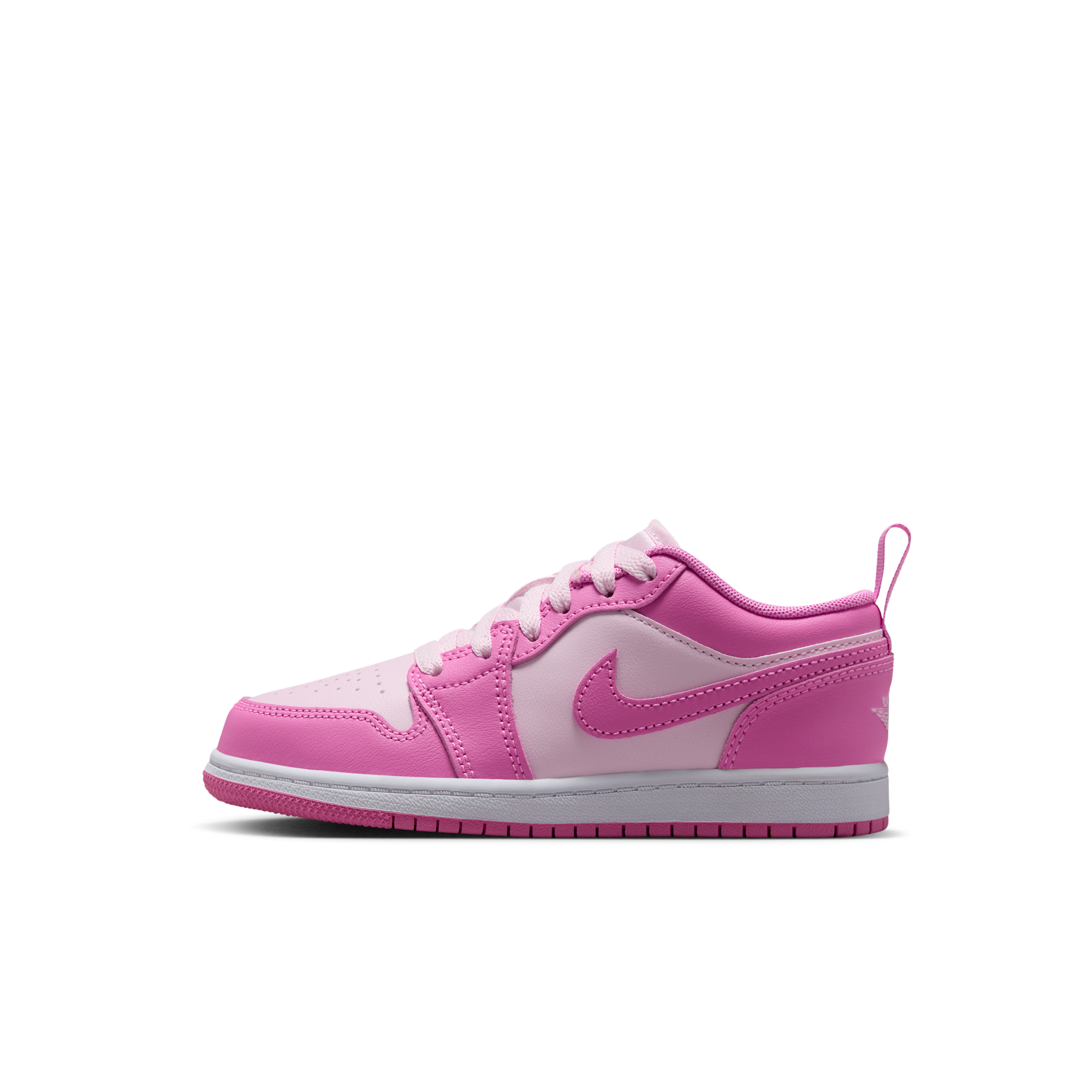 Jordan Little Kids Air Retro 1 Low OG Casual Shoes in China Rose/White/Pink Foam Size: 11.5