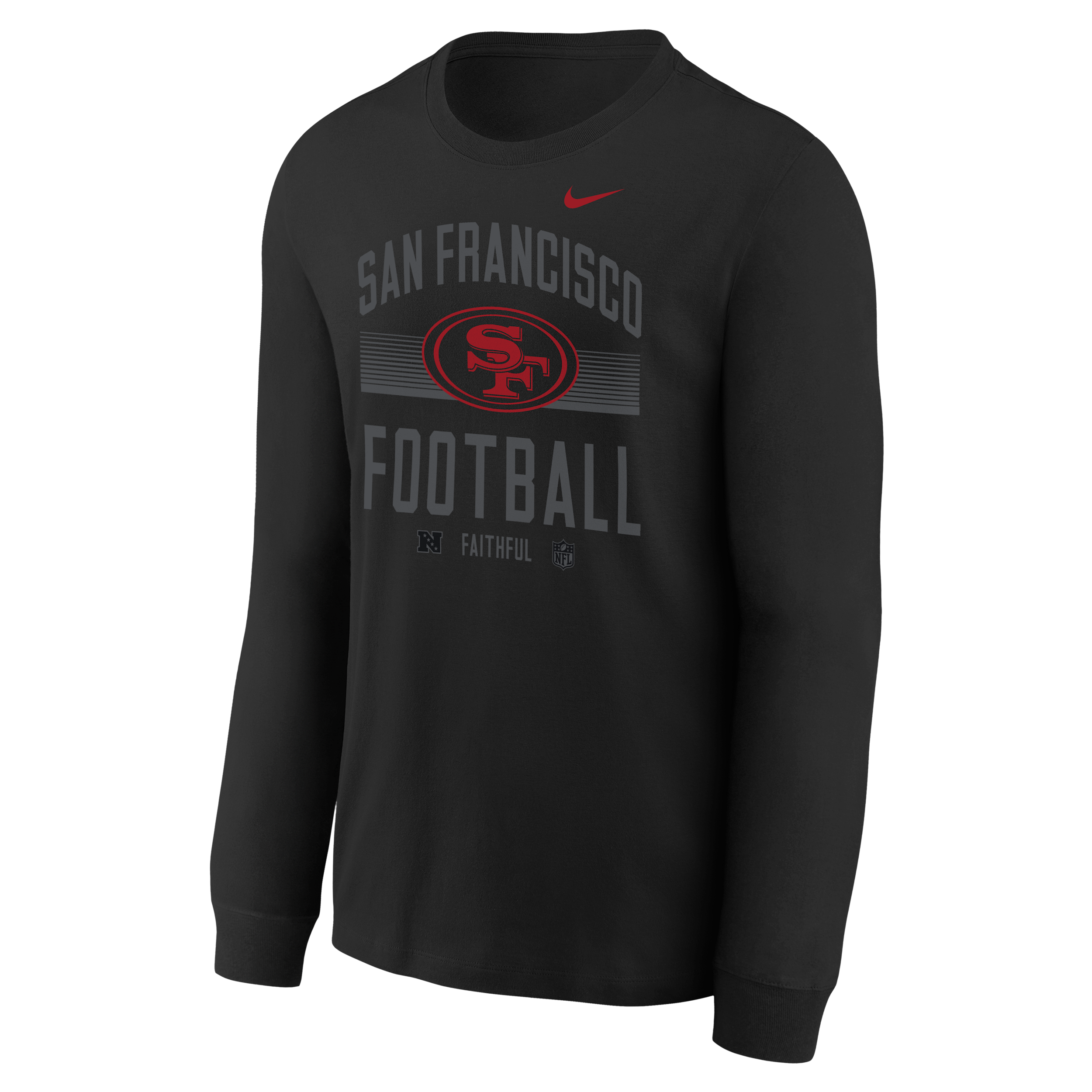 San Francisco 49ers Hometown Big Kids' Nike NFL Long-Sleeve T-Shirt in Black | Z1B7NFQM49R-NAW