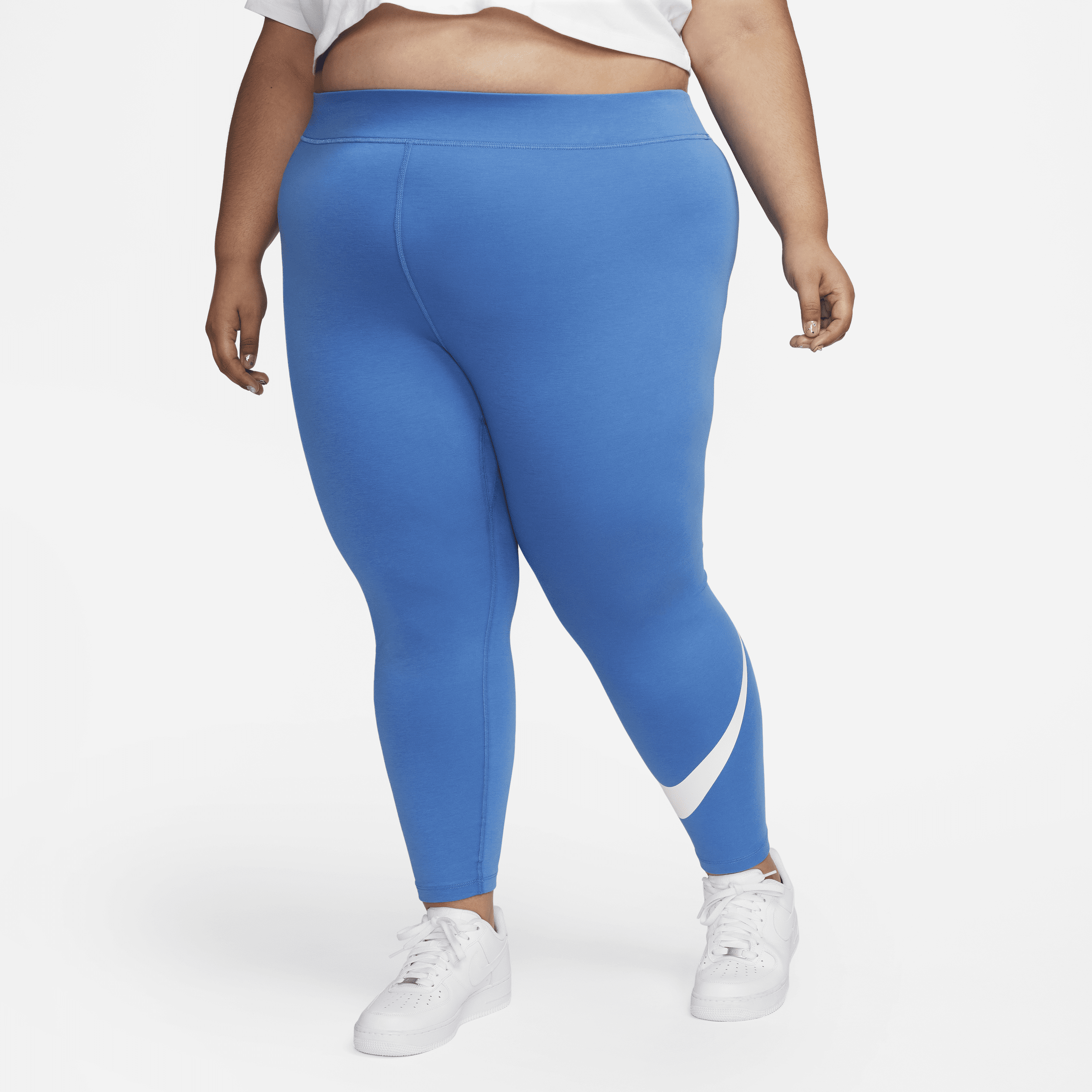 Nike Women's  Sportswear Classics High-waisted Graphic Leggings (plus Size) In Blue
