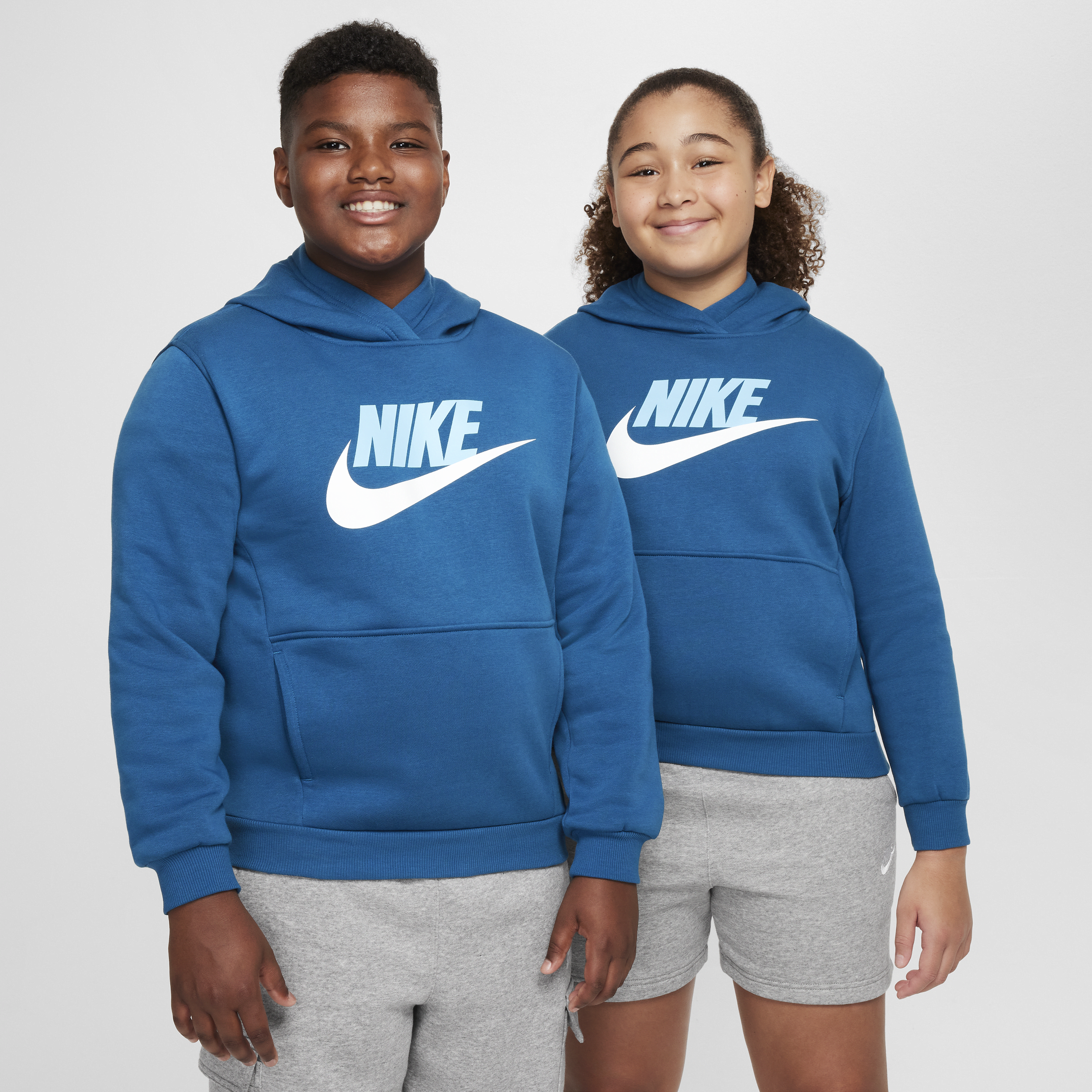 Shop Nike Sportswear Club Fleece Big Kids' Hoodie (extended Size) In Blue