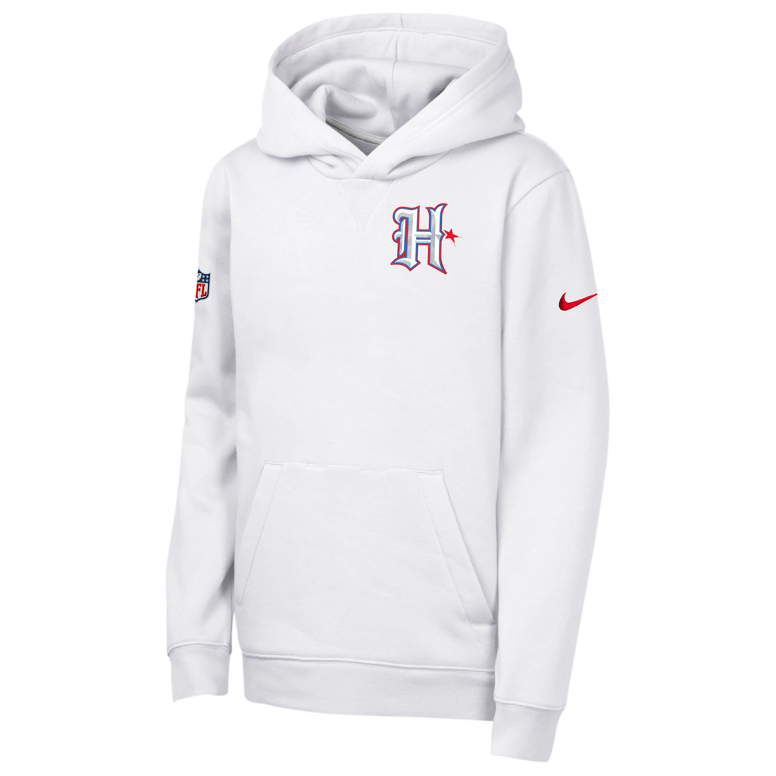 Nike Big Boys' and Girls' White Houston Texans 2026 Rivalries Collection Sideline Club Fleece Pullover Hoodie - White