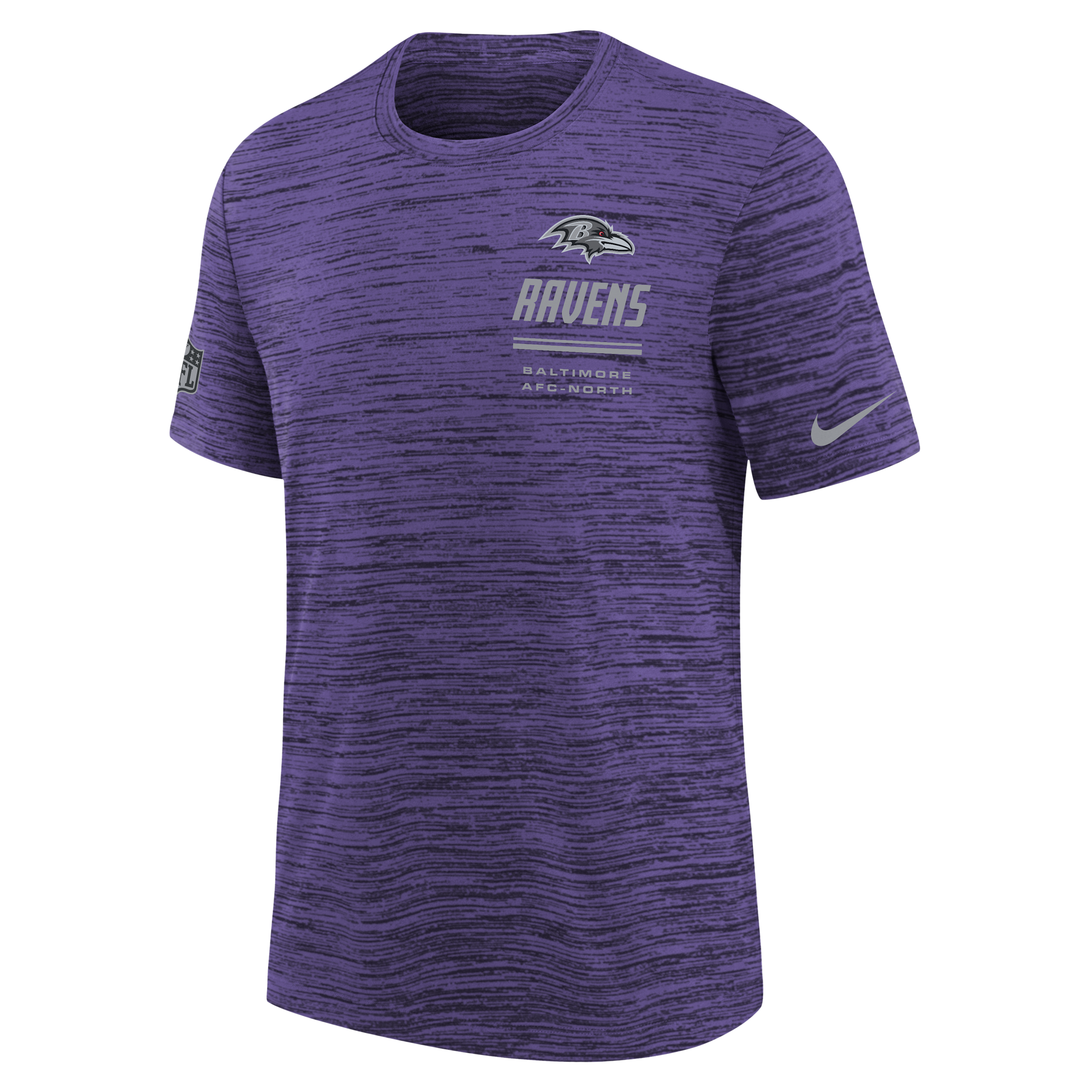 Baltimore Ravens Sideline Team Issue Velocity Big Kids' Nike Dri-FIT NFL T-Shirt in Purple | Z1B7NFRKRAV-NDE