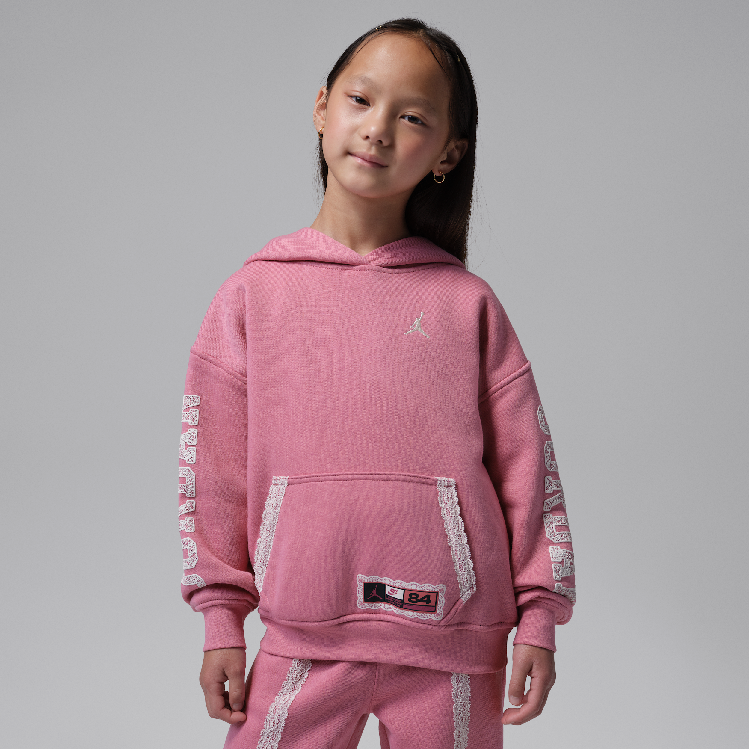 Jordan Little Kids' Pullover Hoodie in Pink | 35G248-P9I