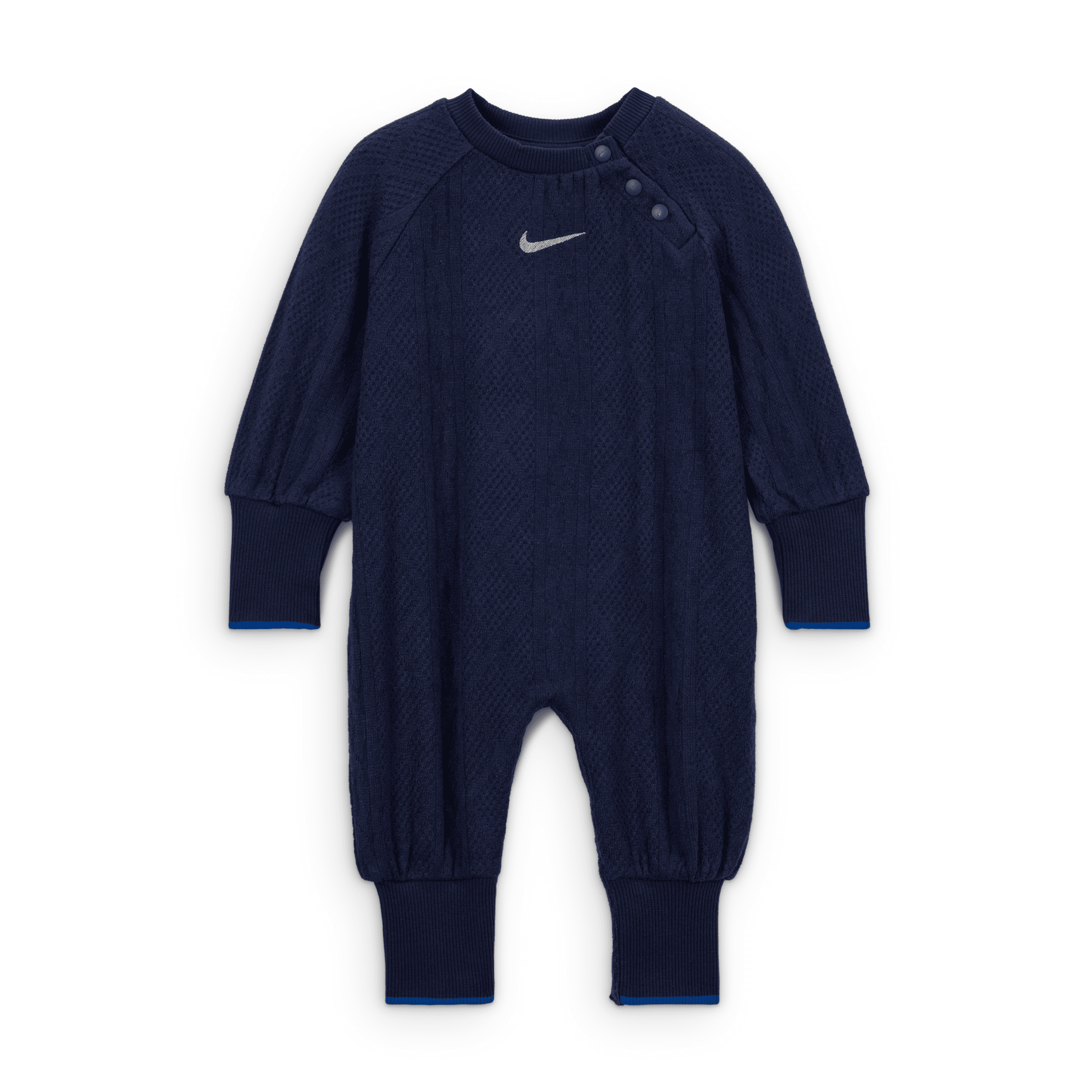 Nike Readyset Baby (0-9m) Cable Knit Coverall In Blue