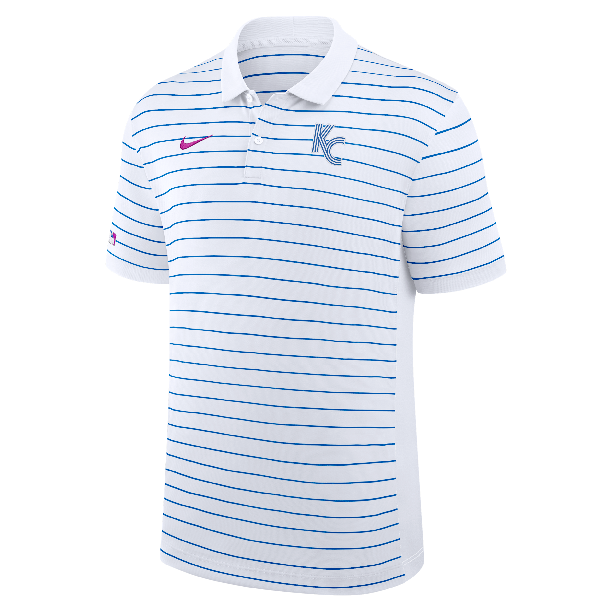 Nike Men's White Kansas City Royals 2026 City Connect Authentic Collection Striped Victory Dri-fit Polo Shirt - White