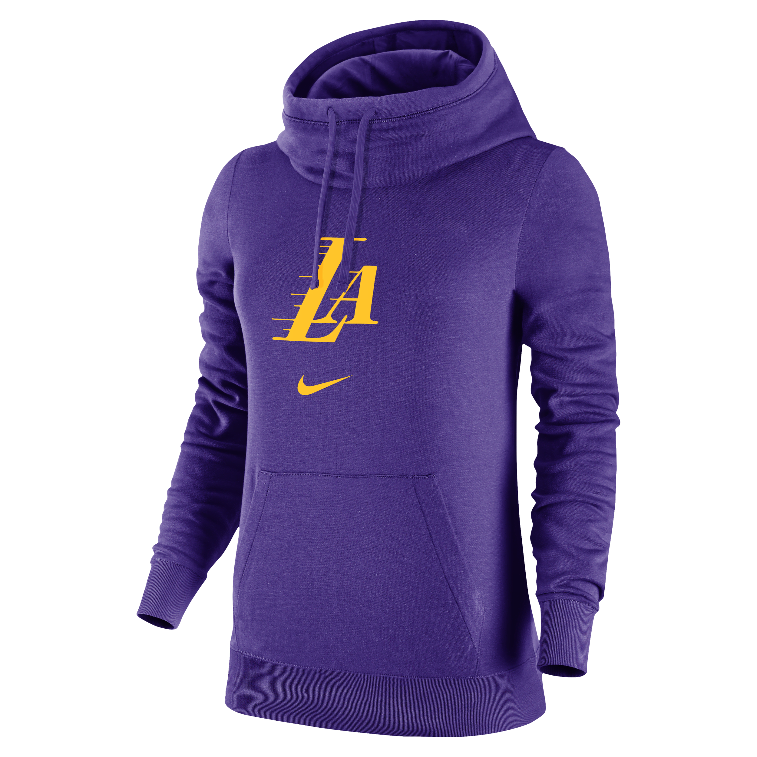 Nike Los Angeles Lakers Club Fleece 2023/24 City Edition  Women's Nba Funnel-neck Hoodie In Purple