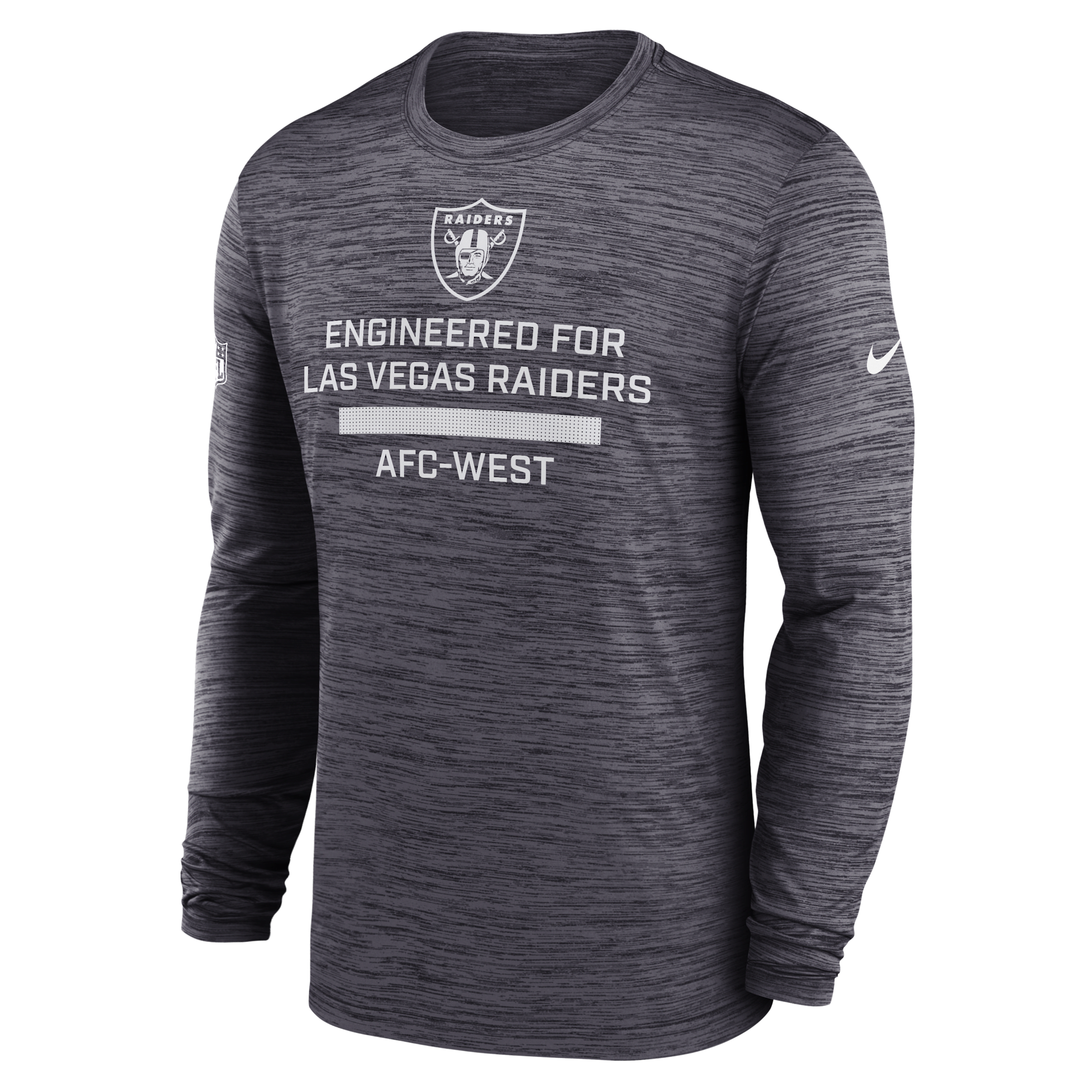 Nike Las Vegas Raiders Sideline Team Issue Velocity  Men's Dri-fit Nfl Long-sleeve T-shirt In Black