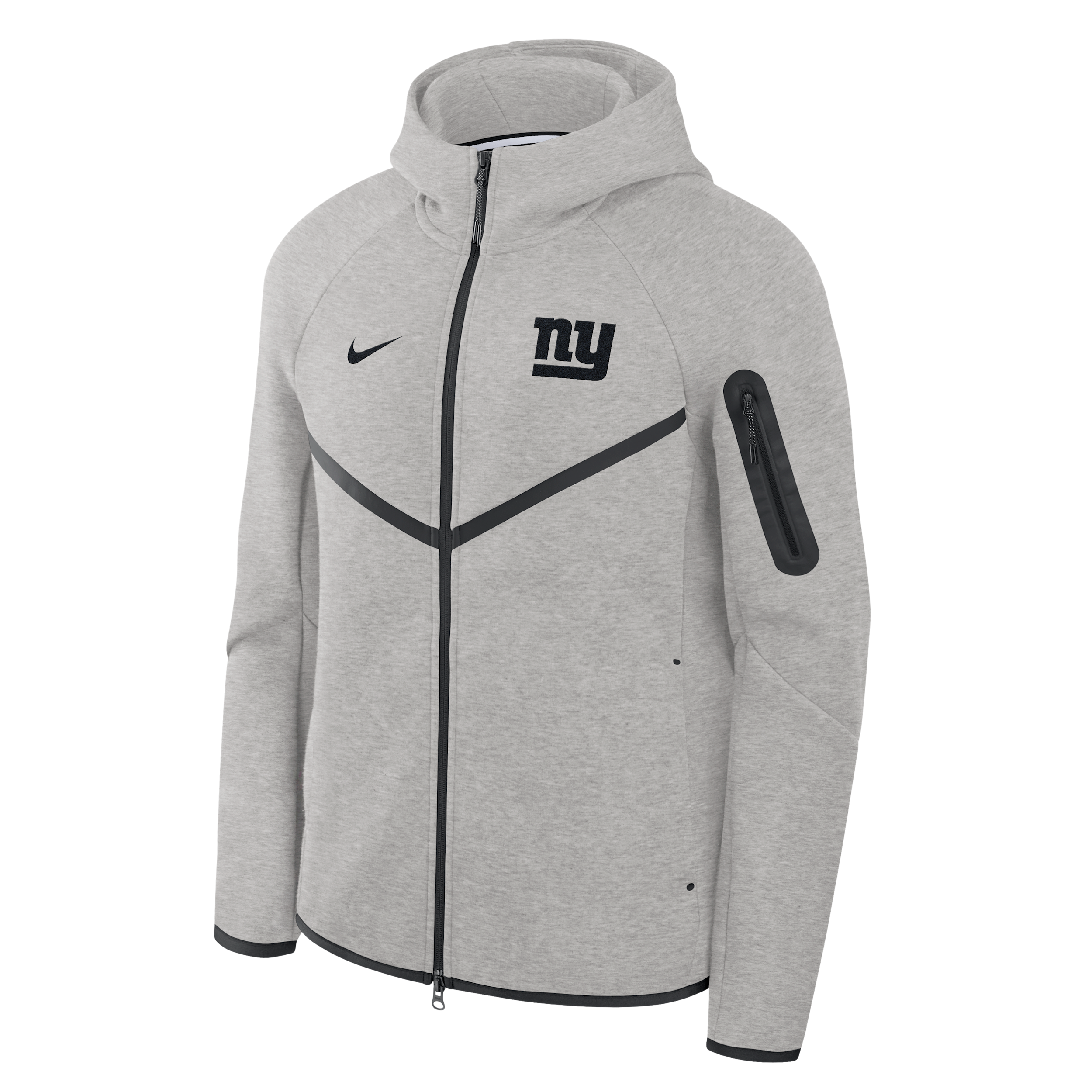 New York Giants Top Billing Tech Fleece Windrunner Nike Men's NFL Full-Zip Hooded Jacket in Grey | 05L4086N8I-R3D
