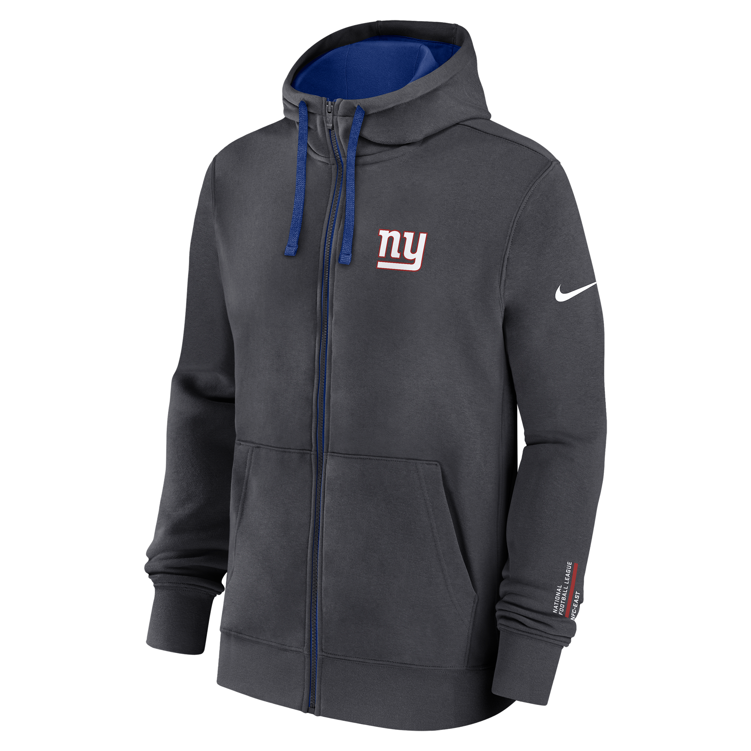 Nike New York Giants Playbook Page Club  Men's Nfl Full-zip Hoodie In Gray