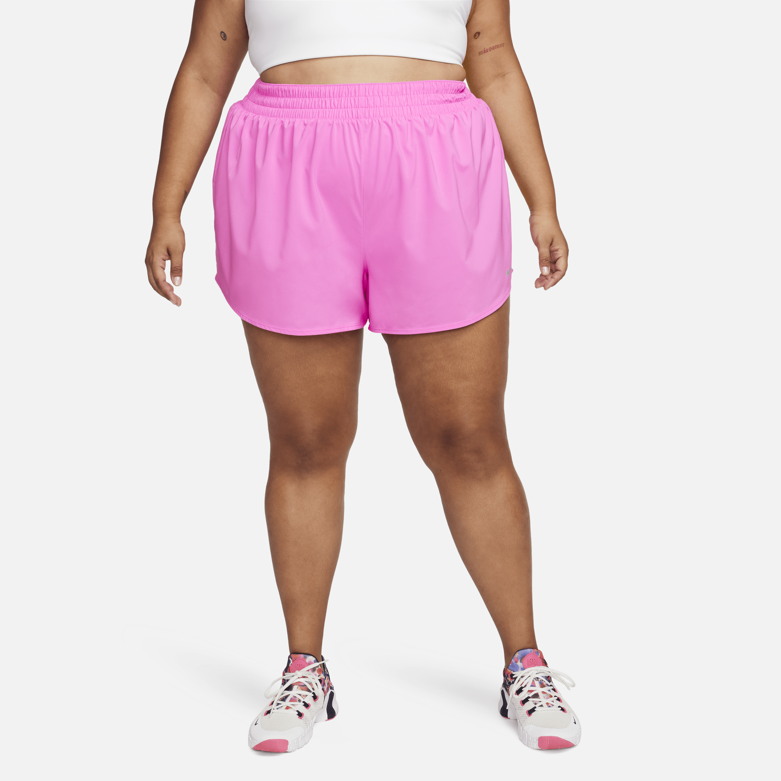 Nike Women's Dri-fit One High-waisted 3" Brief-lined Shorts (plus Size) In Red