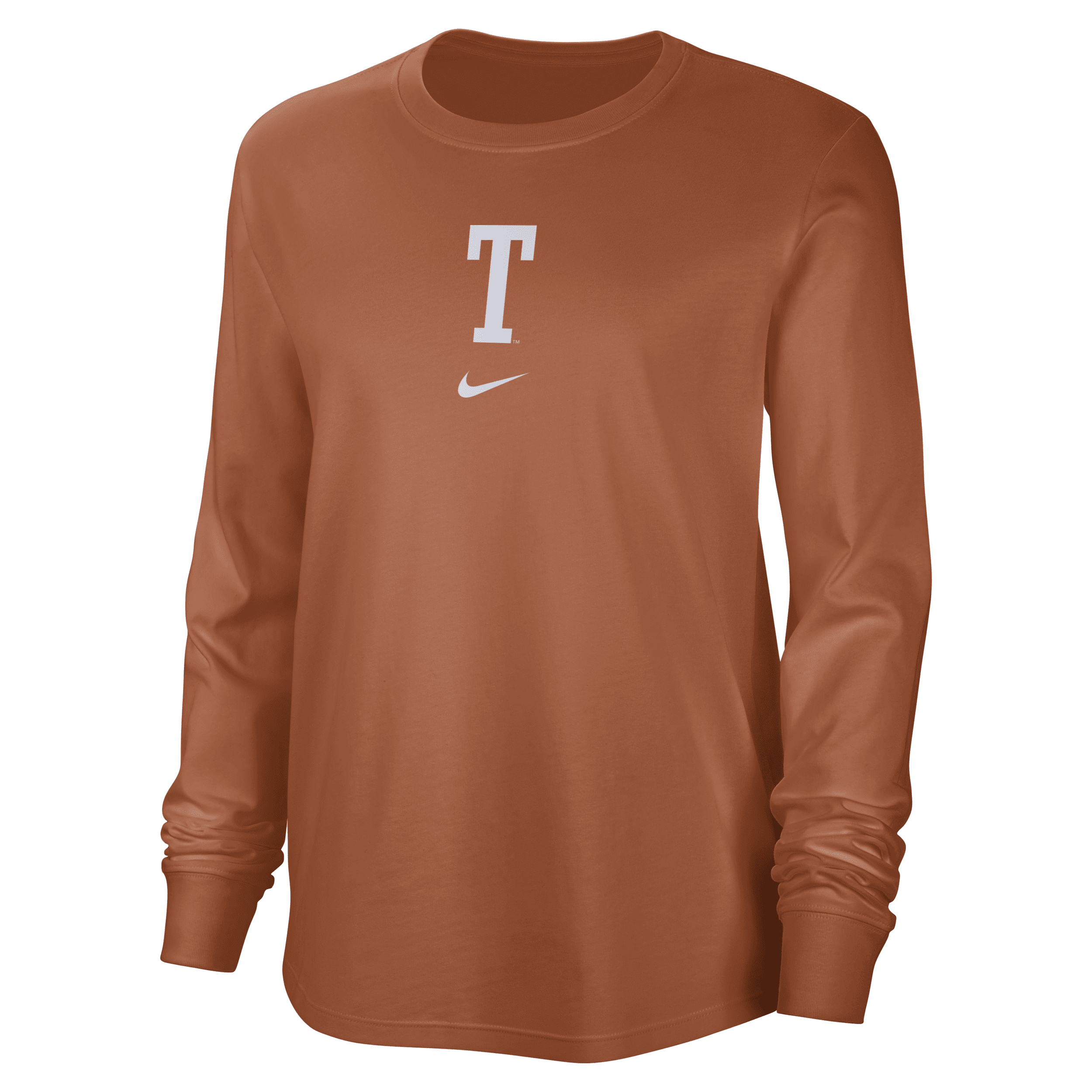 Nike Texas  Women's College Crew-neck Long-sleeve T-shirt In Orange