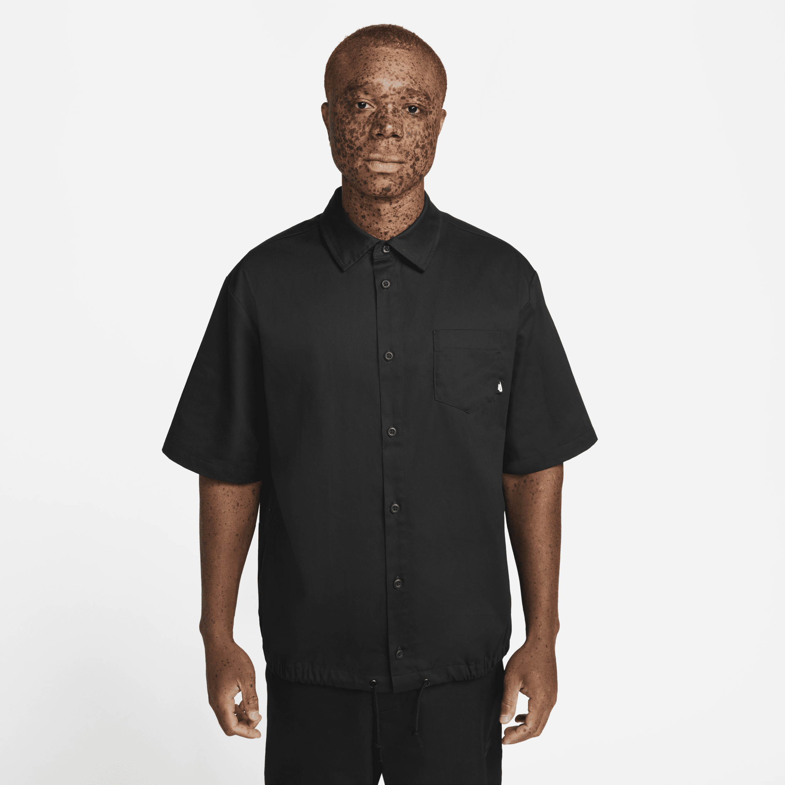 Shop Nike Men's Club Button-down Short-sleeve Top In Black