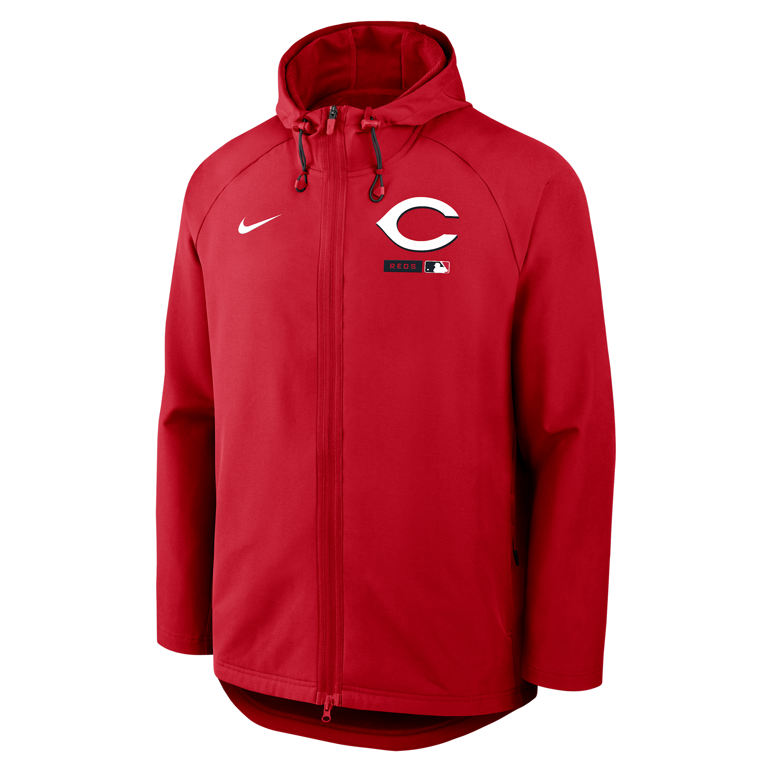 Cincinnati Reds Authentic Collection Nike Men's Therma-FIT MLB Full-Zip Hooded Jacket in Red | 04HC041NRED-FHP