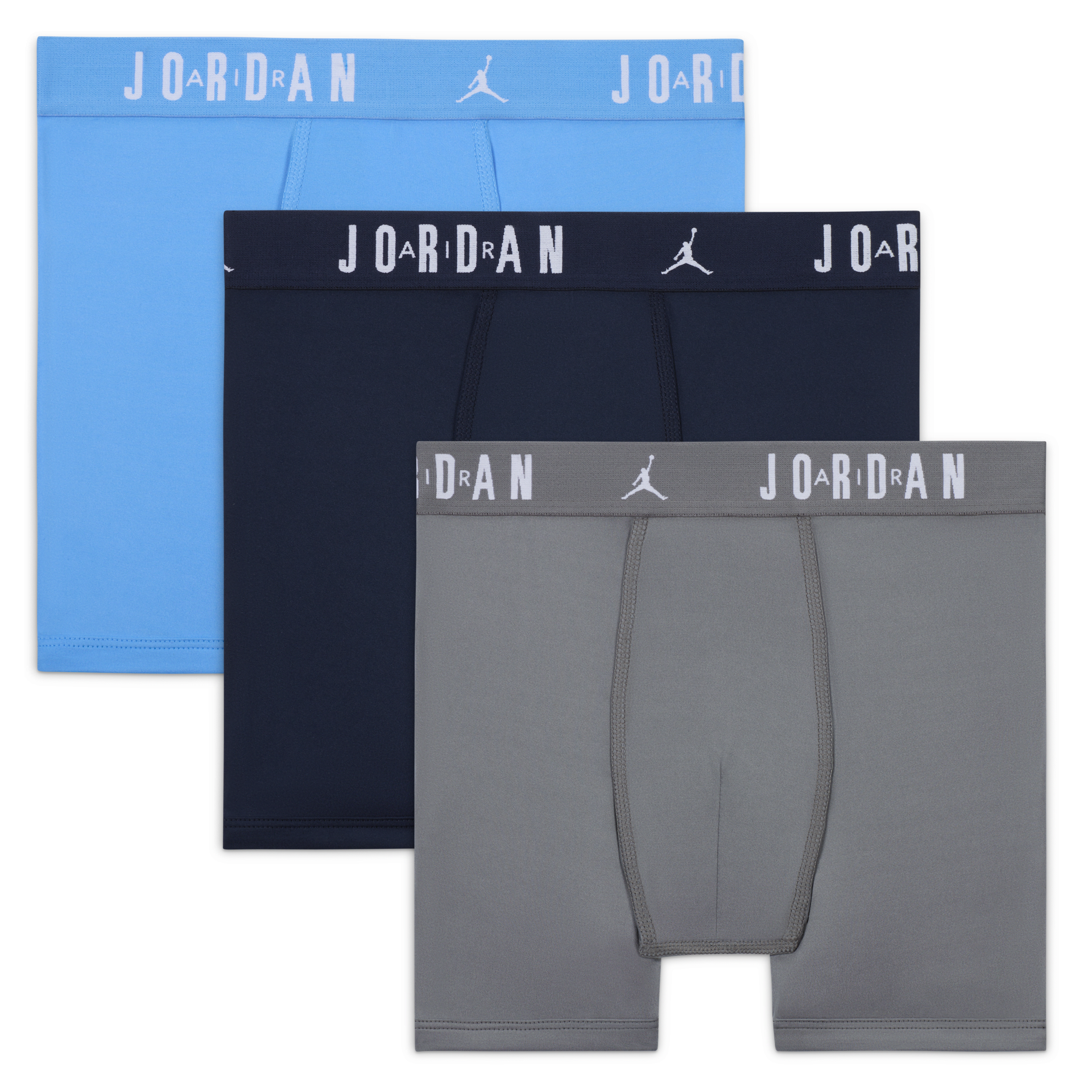 Jordan Flight Dri-fit Big Kids' Poly Boxer Briefs (3-pack) In Blue