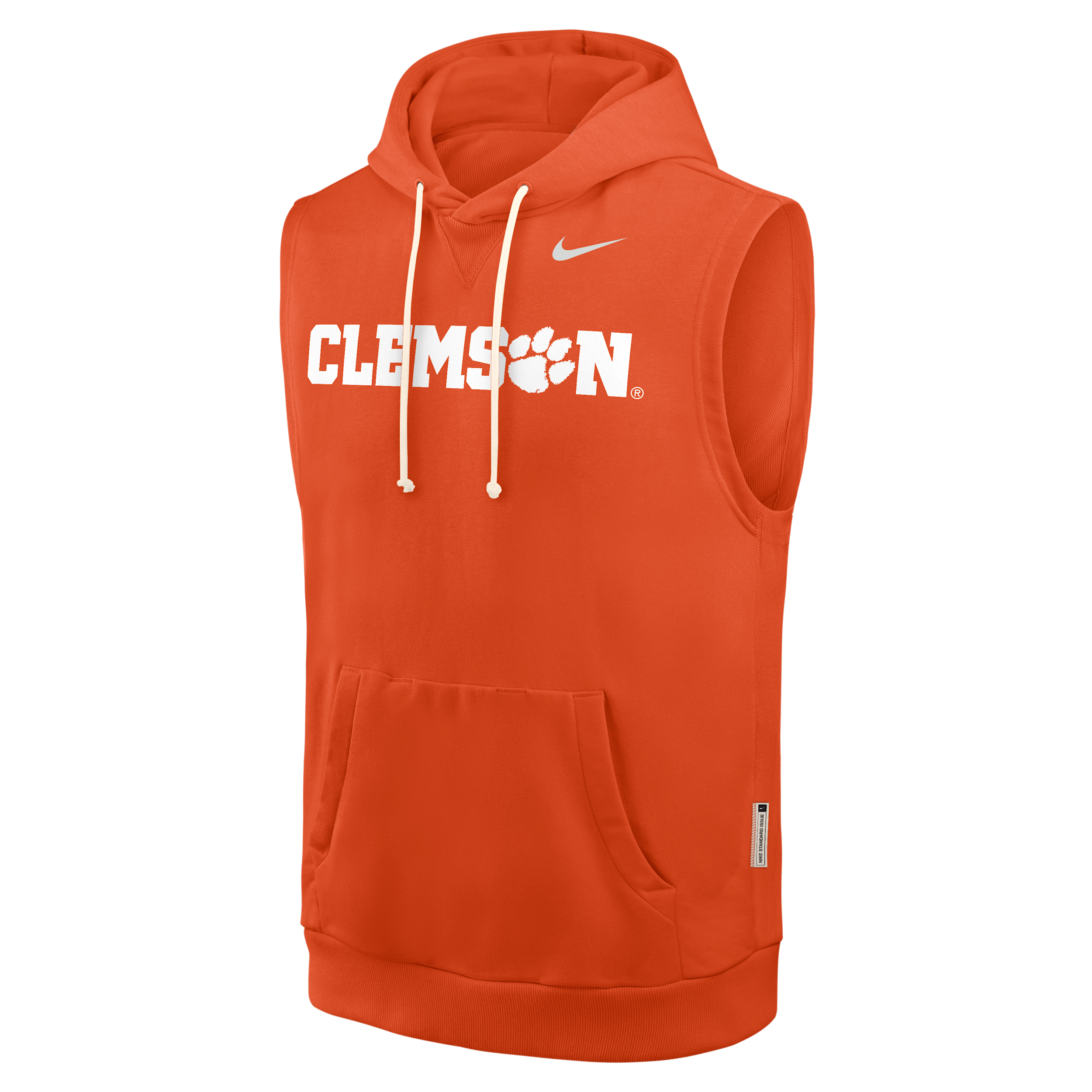 Clemson Sideline Nike Men's Dri-FIT College Sleeveless Pullover Hoodie in Orange | 03B489MCLN-65K