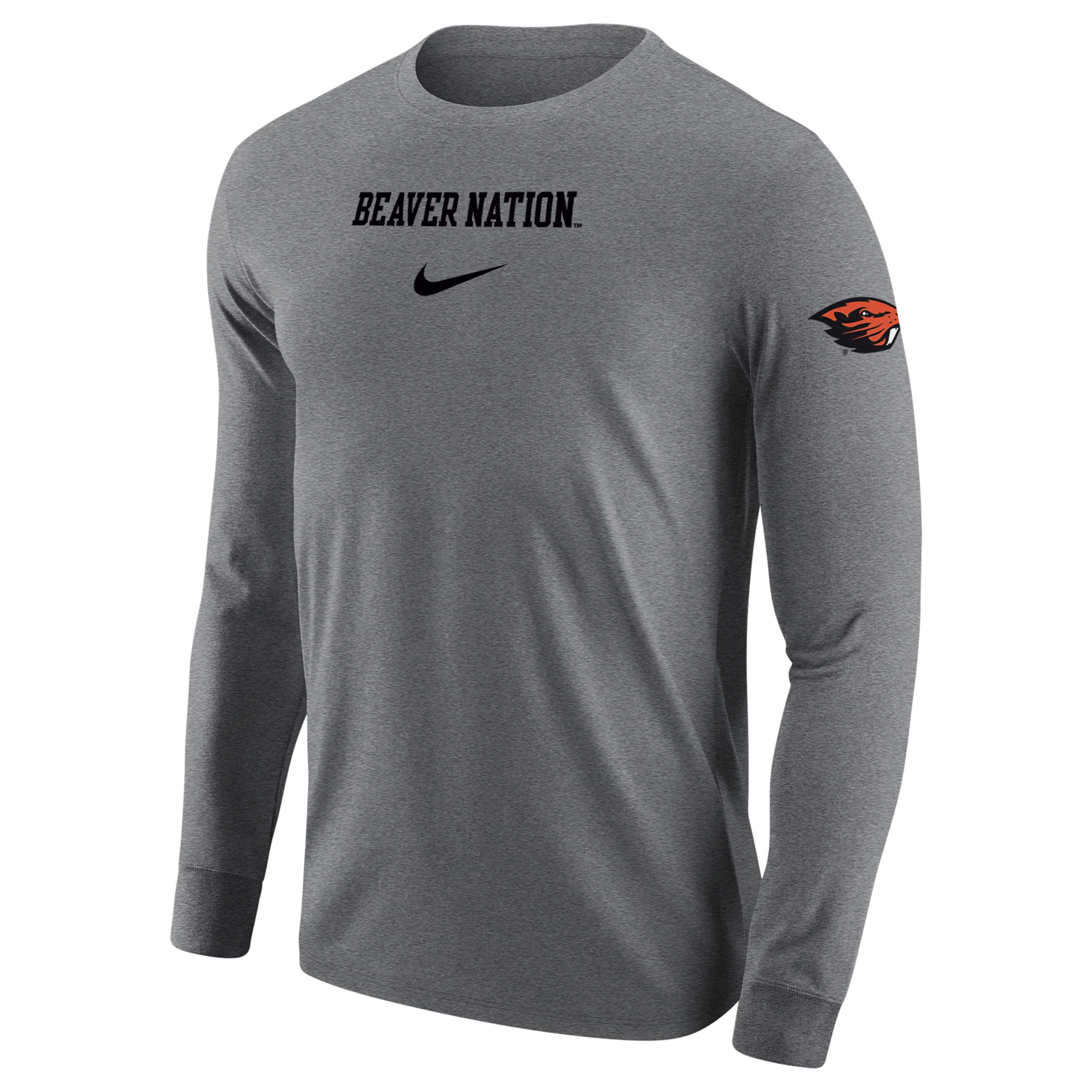 Shop Nike Oregon State  Men's College Long-sleeve T-shirt In Grey