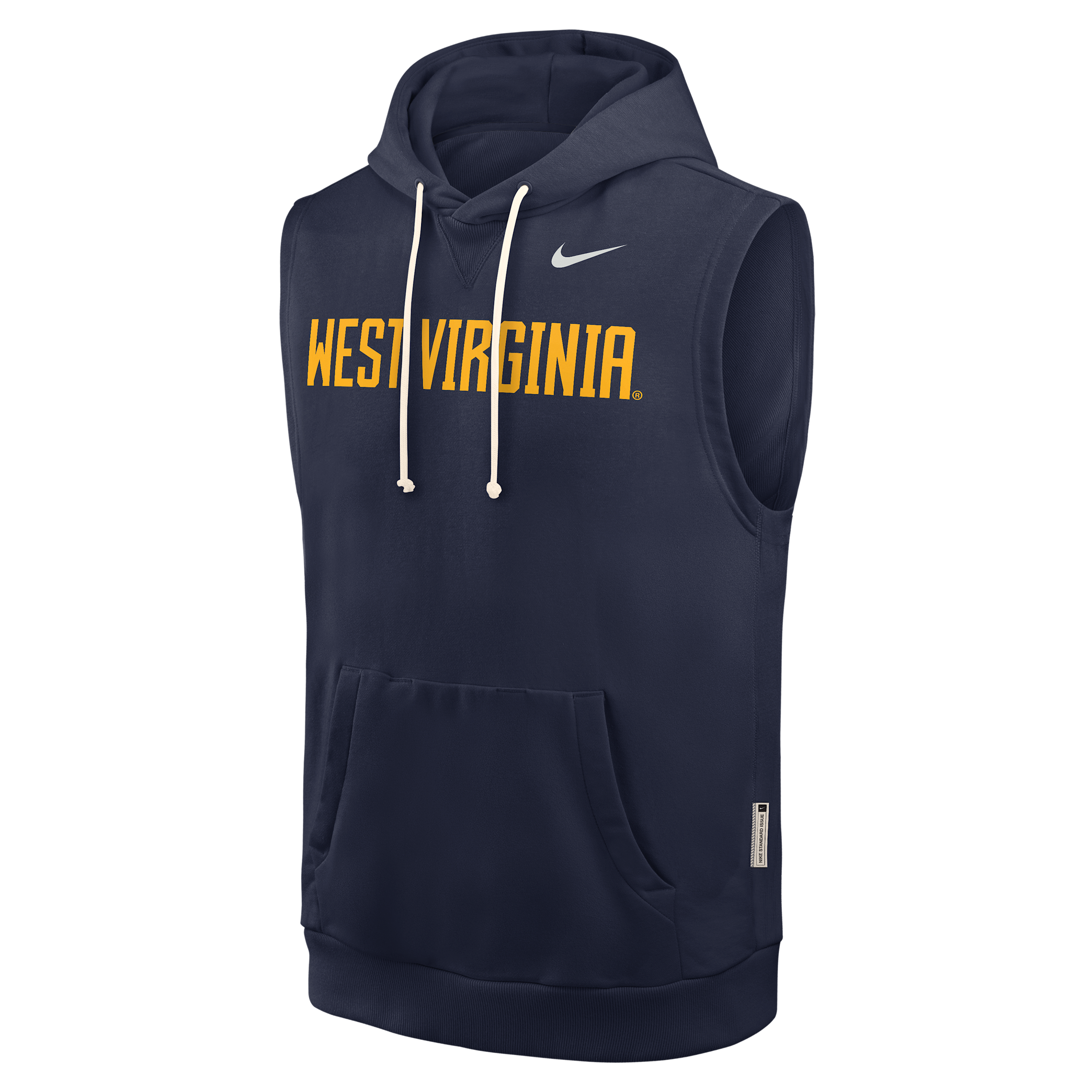 West Virginia Sideline Nike Men's Dri-FIT College Sleeveless Pullover Hoodie in Blue | 03B441SWVN-65K