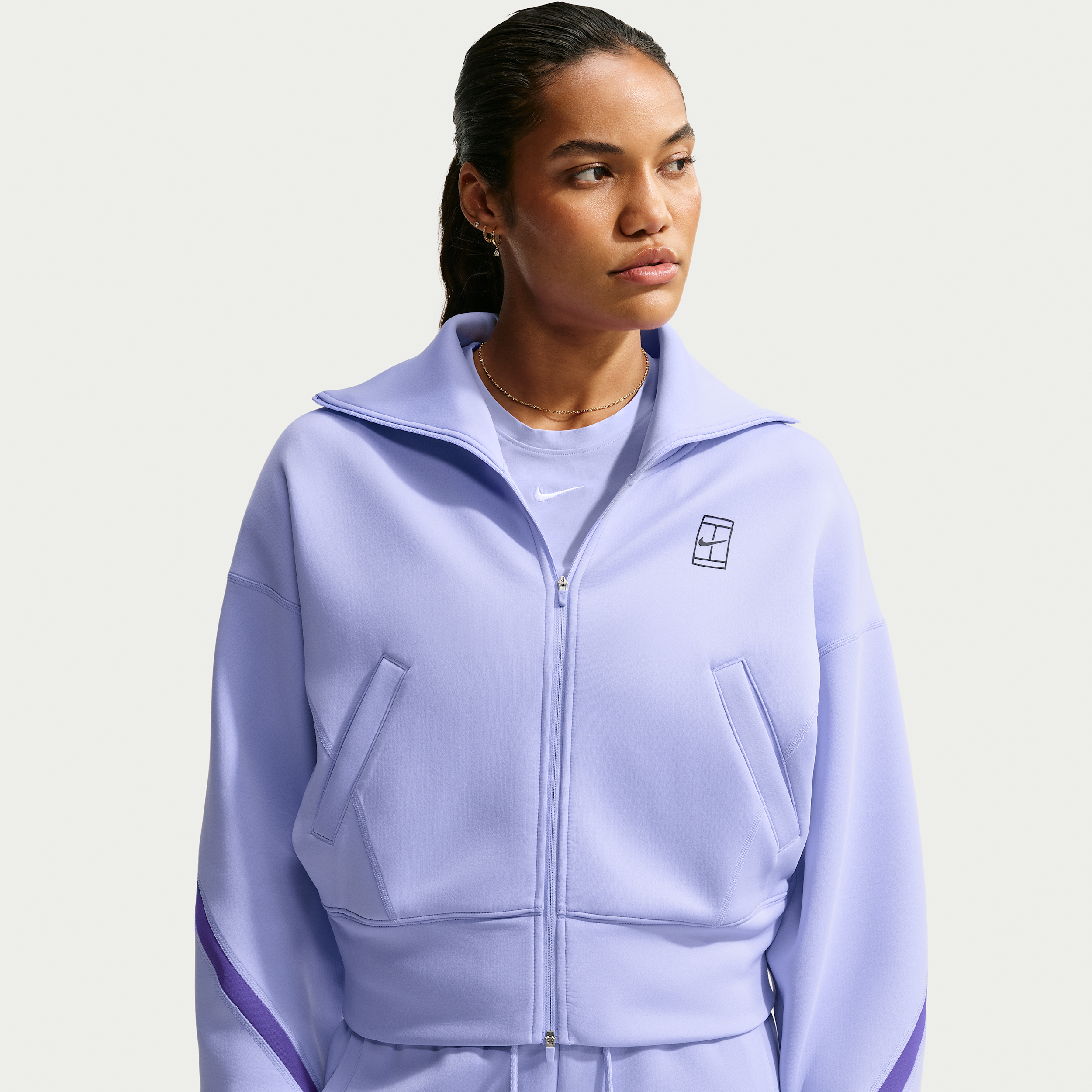 Nike Women's Advantage Dri-FIT Full-Zip Tennis Jacket in Purple | IB0776-580