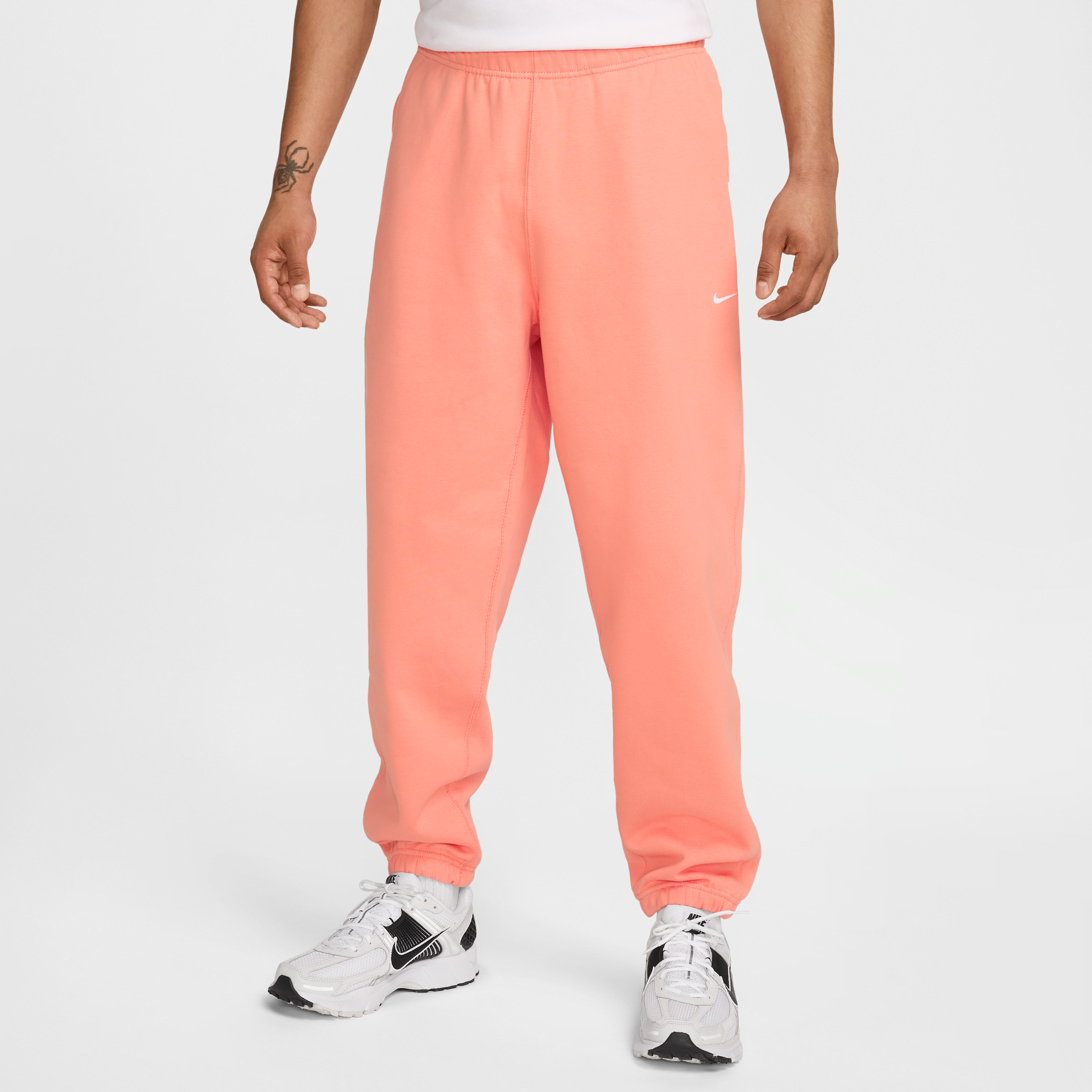 Nike Men's Solo Swoosh Fleece Pants In Orange