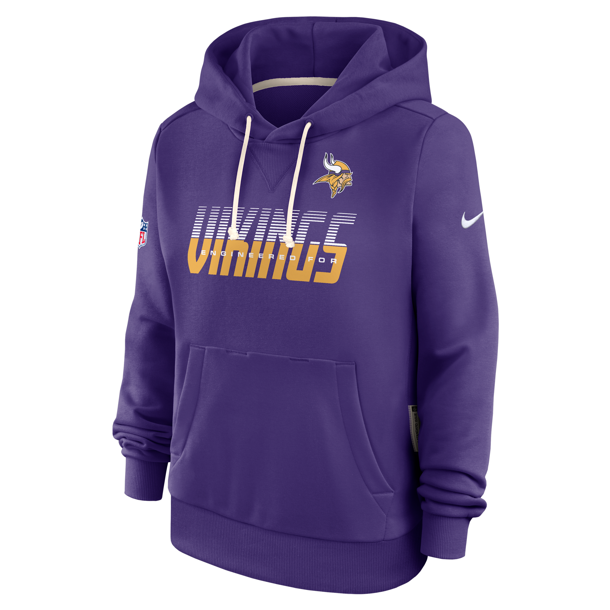 Minnesota Vikings Sideline Standard Issue Nike Women's Dri-FIT NFL Pullover Hoodie in Purple | 03C351L9M-SX8