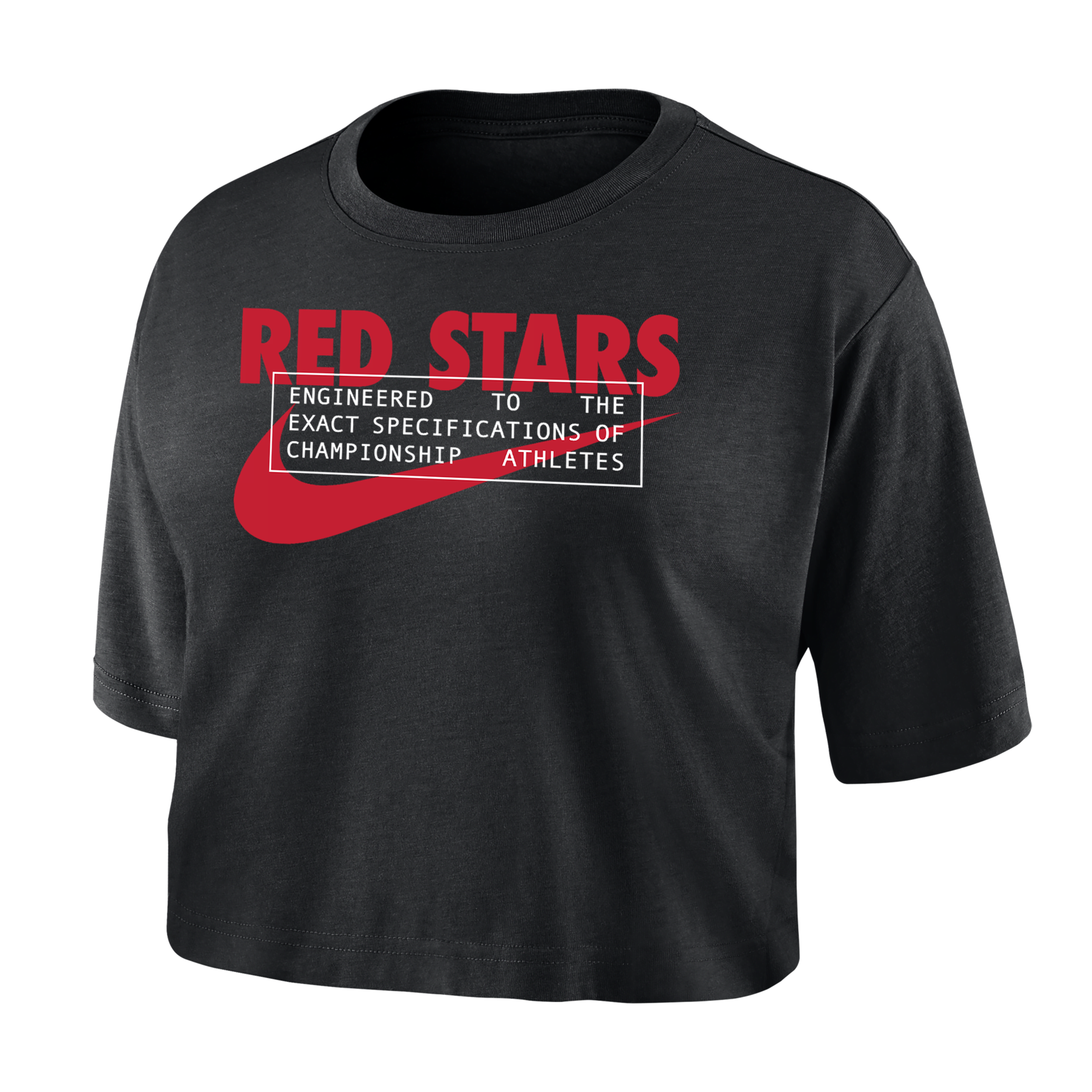 Nike Chicago Red Stars  Women's Dri-fit Soccer Cropped T-shirt In Black