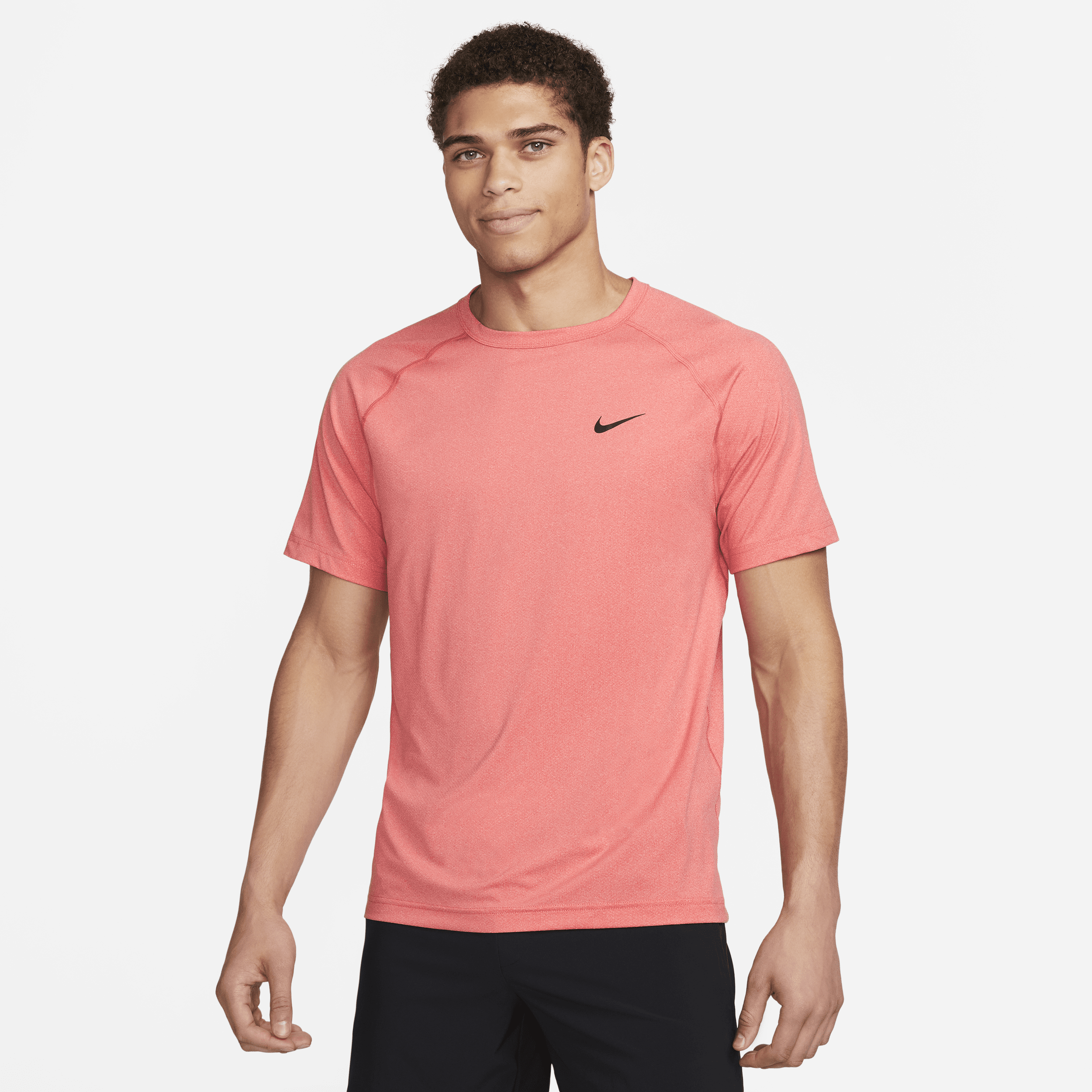 Shop Nike Men's Ready Dri-fit Short-sleeve Fitness Top In Red