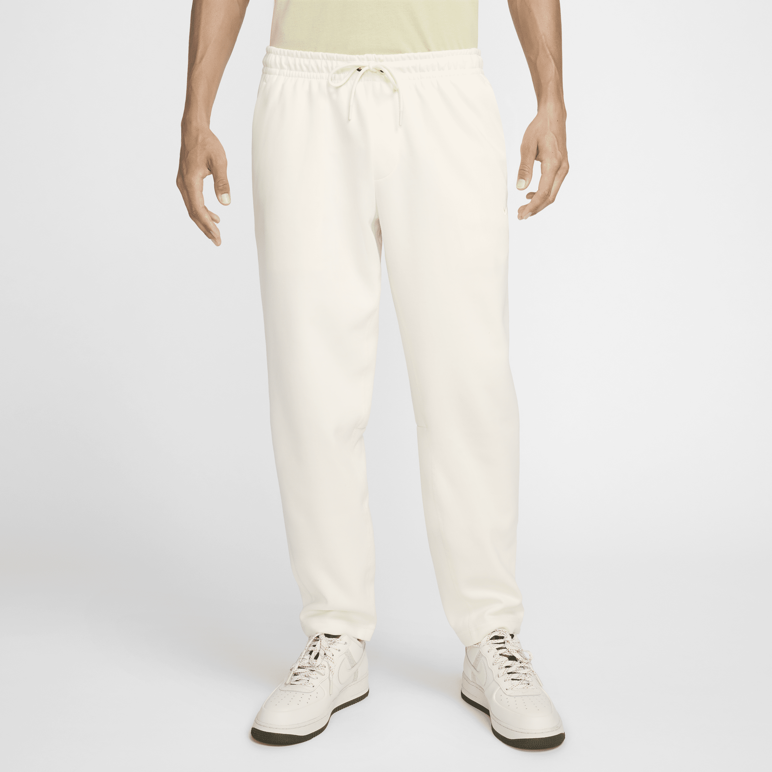 Nike Men's Primary Fleece Dri-fit Uv Tapered Performance Pants In Pale Ivory/pale Ivory