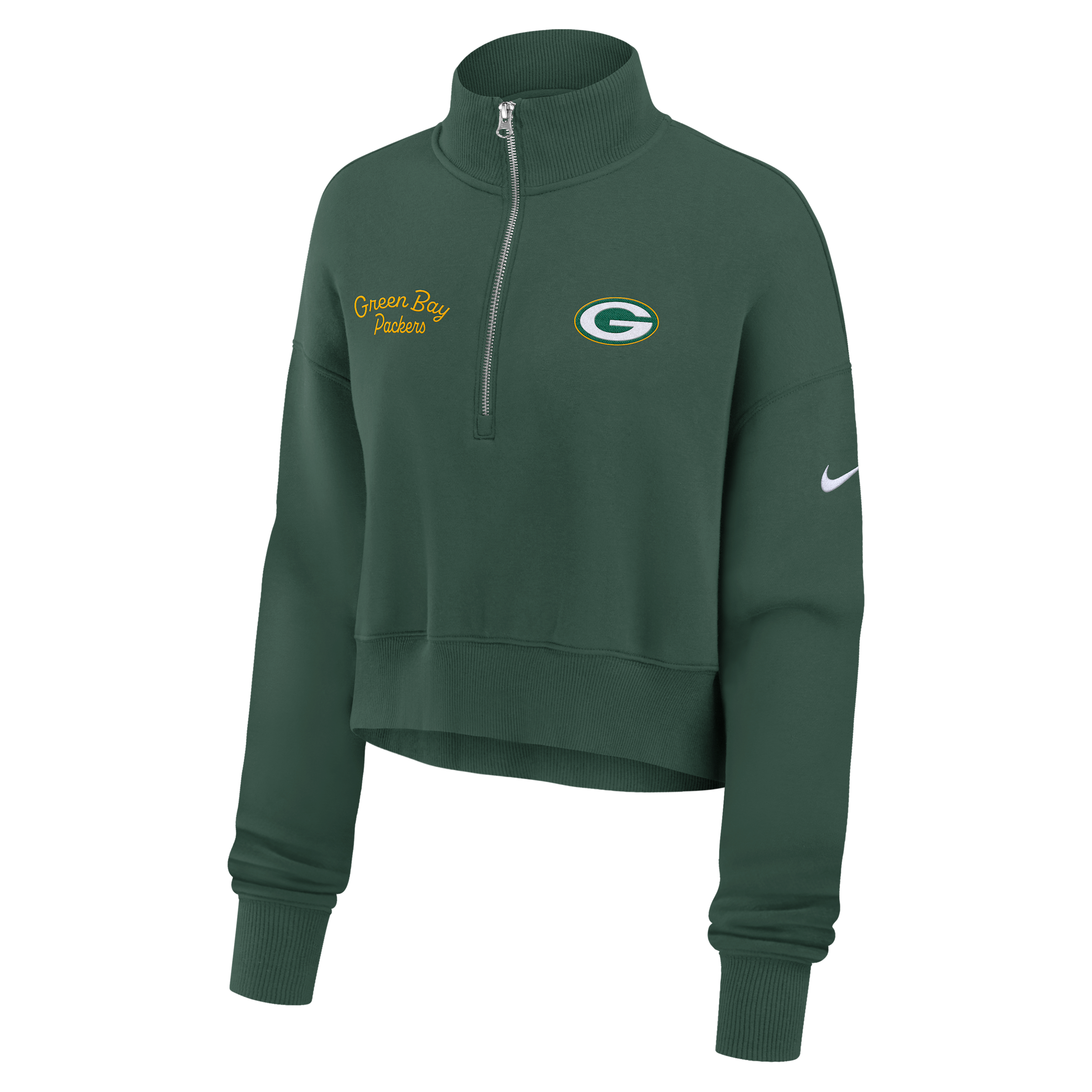 Nike Green Green Bay Packers Primetime Phoenix Half-zip Sweatshirt In Green
