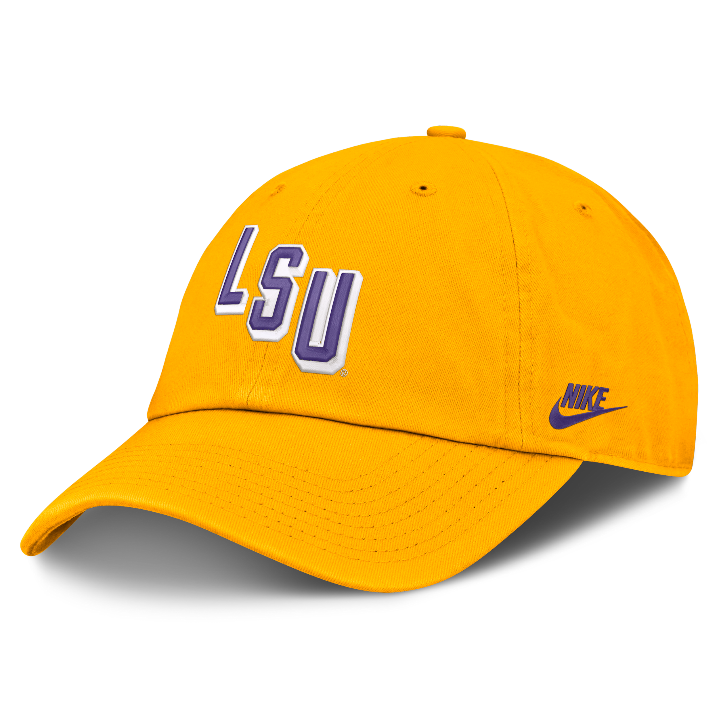 LSU Natural Club Nike Men's College Adjustable Hat in Yellow | NC0176ILOV-EYR