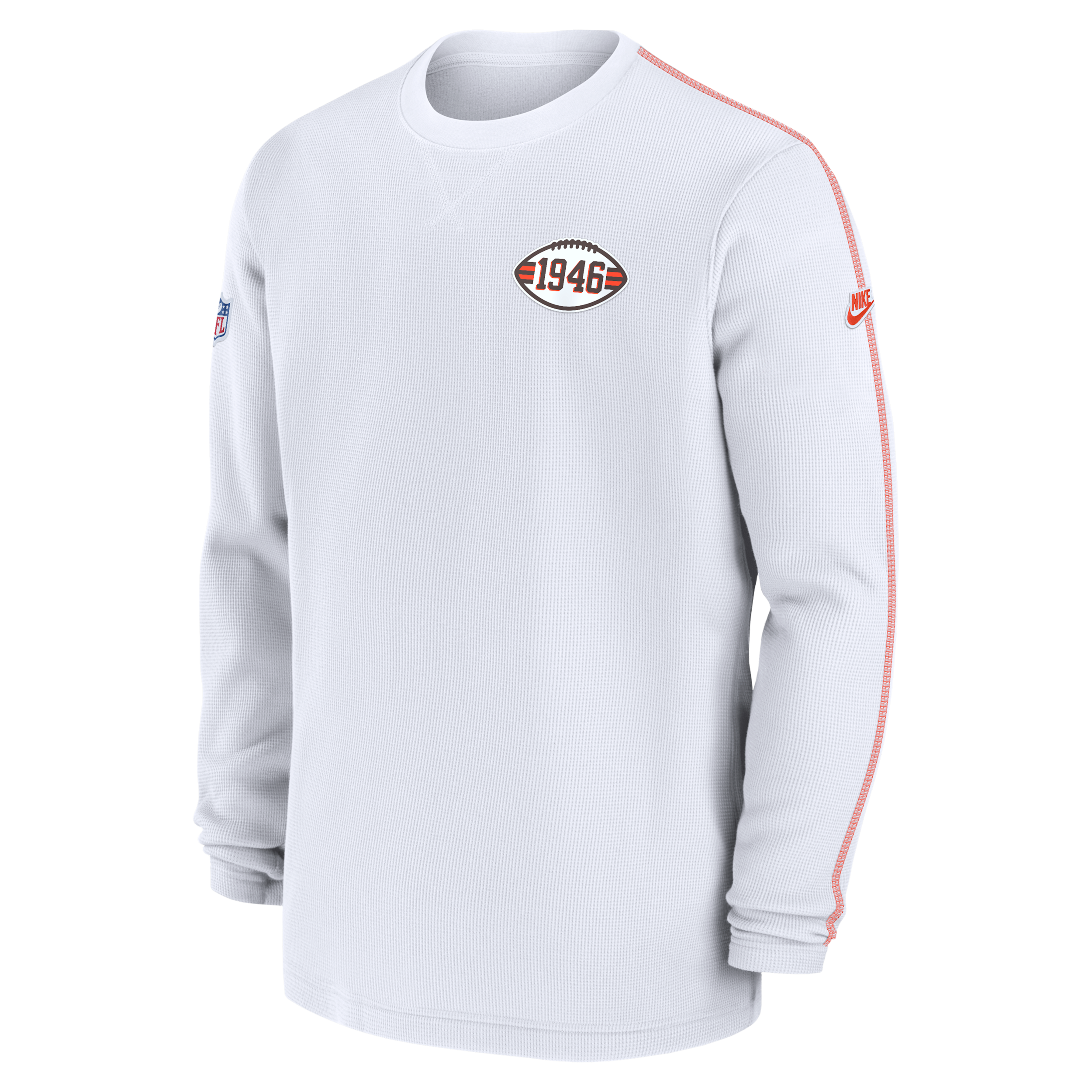 Cleveland Browns Logo Coach Menâs Nike Men's NFL Long-Sleeve Top in White | 02FA938ZQ93-9BM