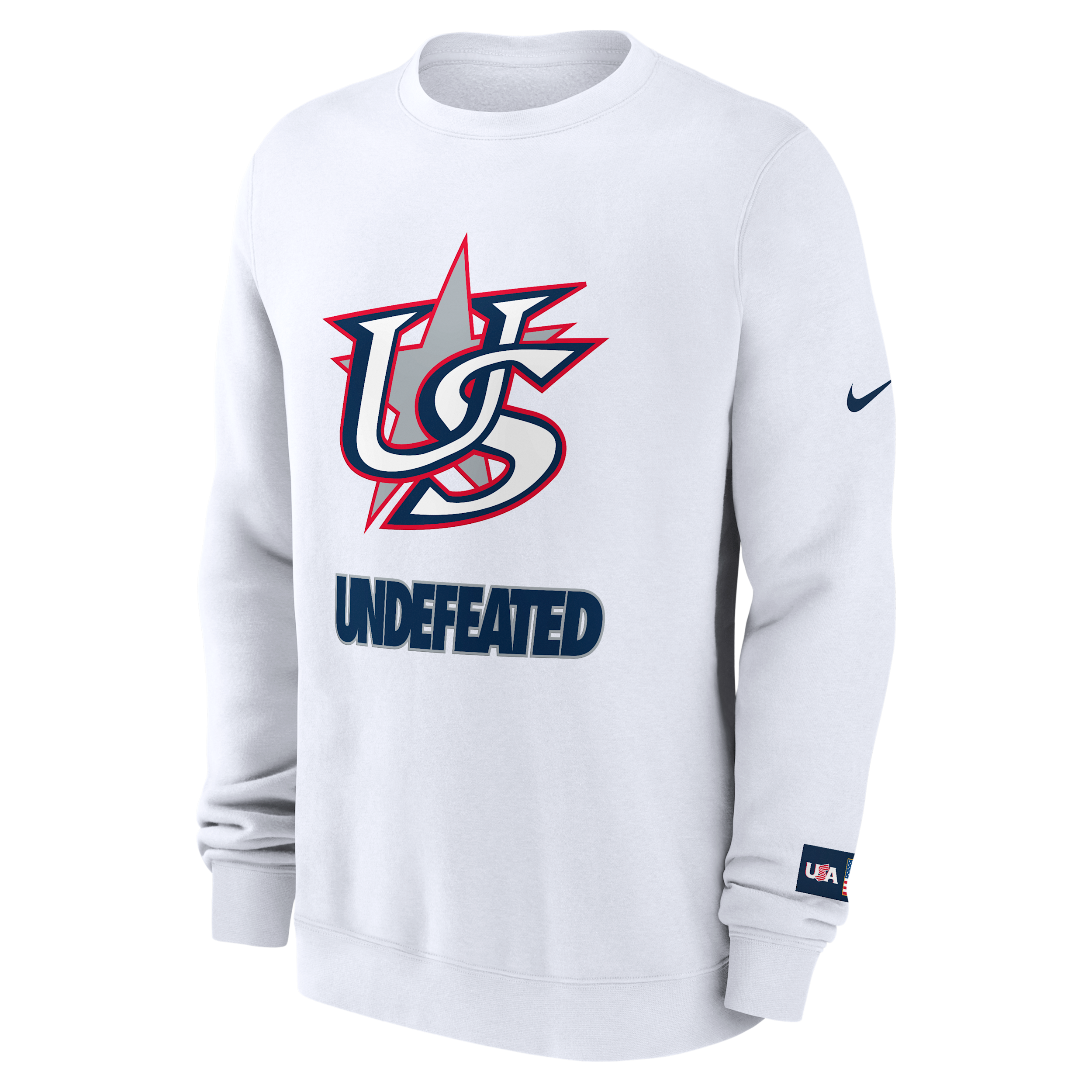 USA Baseball 2026 World Baseball Classic Complex Undefeated Nike Men's Pullover Crew in White | NKPV10AW8A-TNG