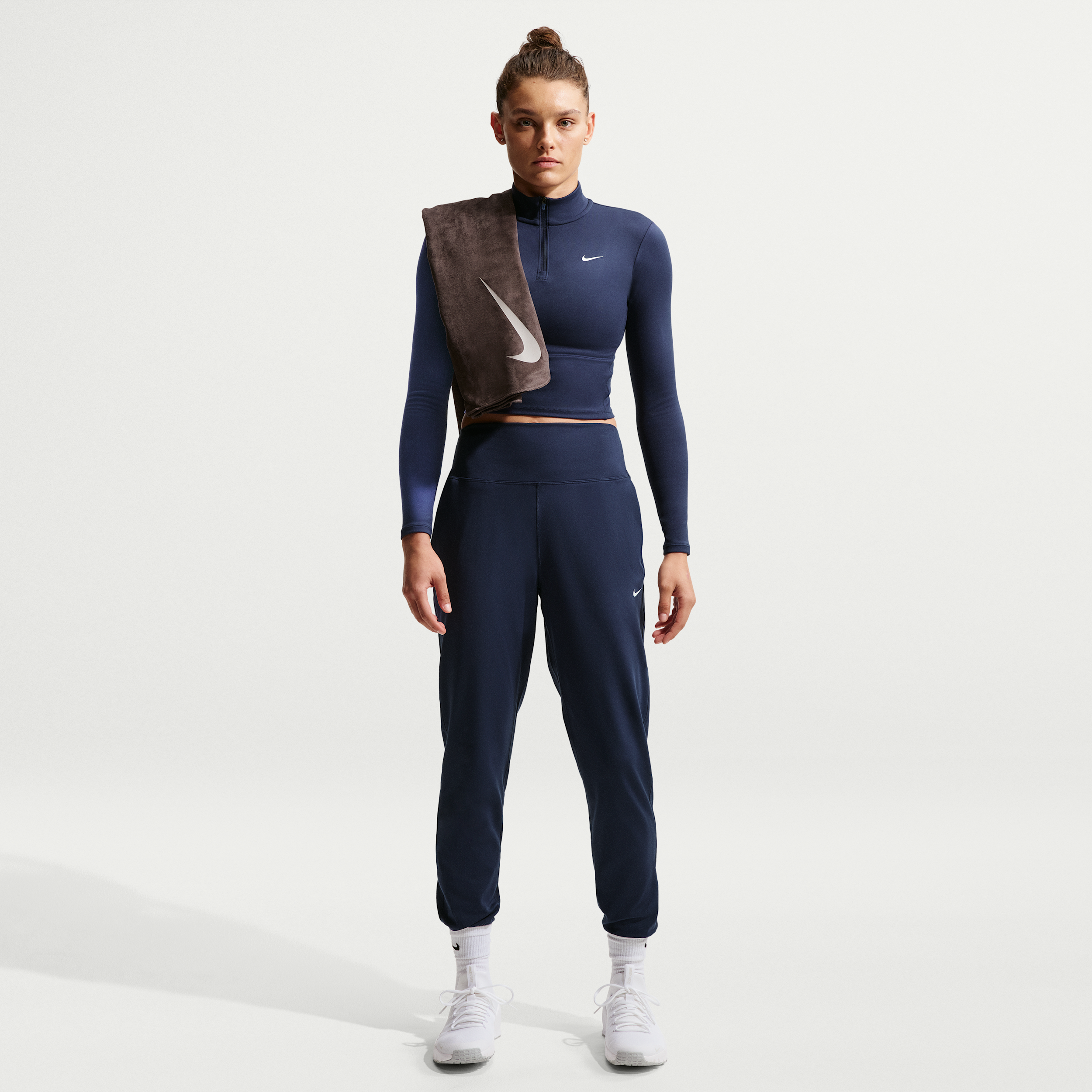 Nike Women's One High-Waisted Full-Length Knit Jogger Pants in Blue | IB9139-410