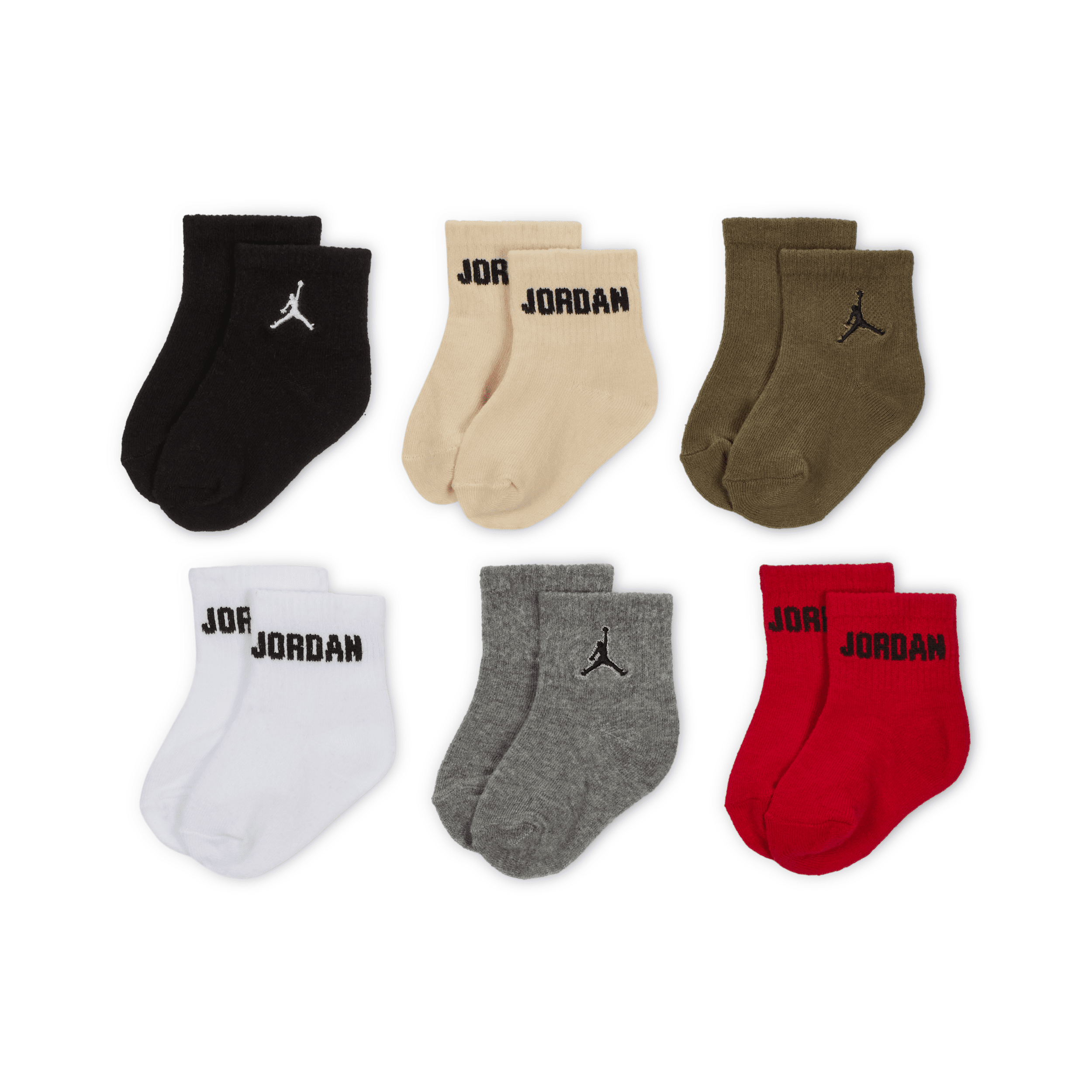 Shop Jordan Everyday Essentials Baby /toddler Ankle Socks (6 Pairs) In Red