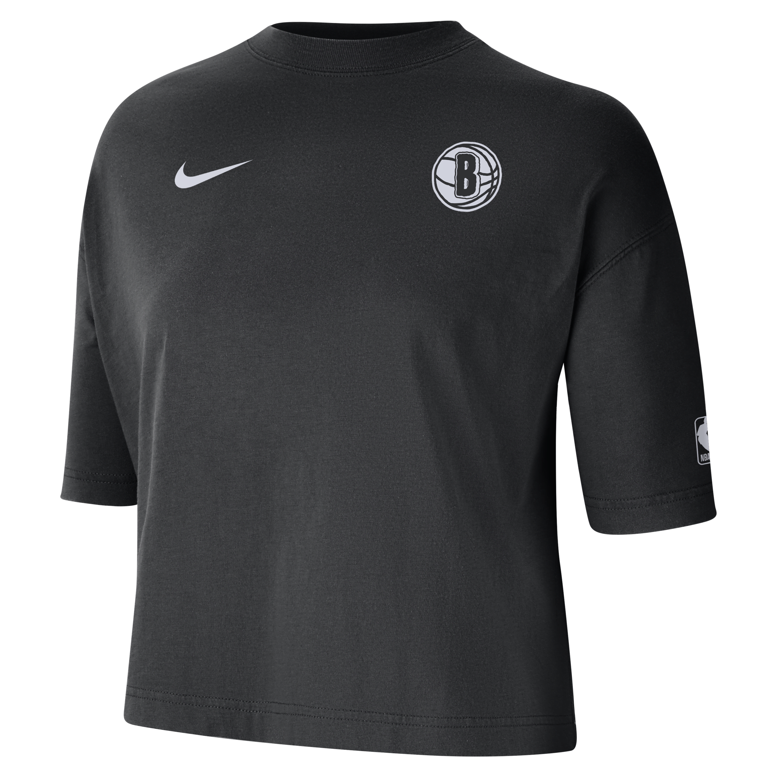 Nike Brooklyn Nets 2023/24 City Edition  Women's Nba Courtside Boxy T-shirt In Black