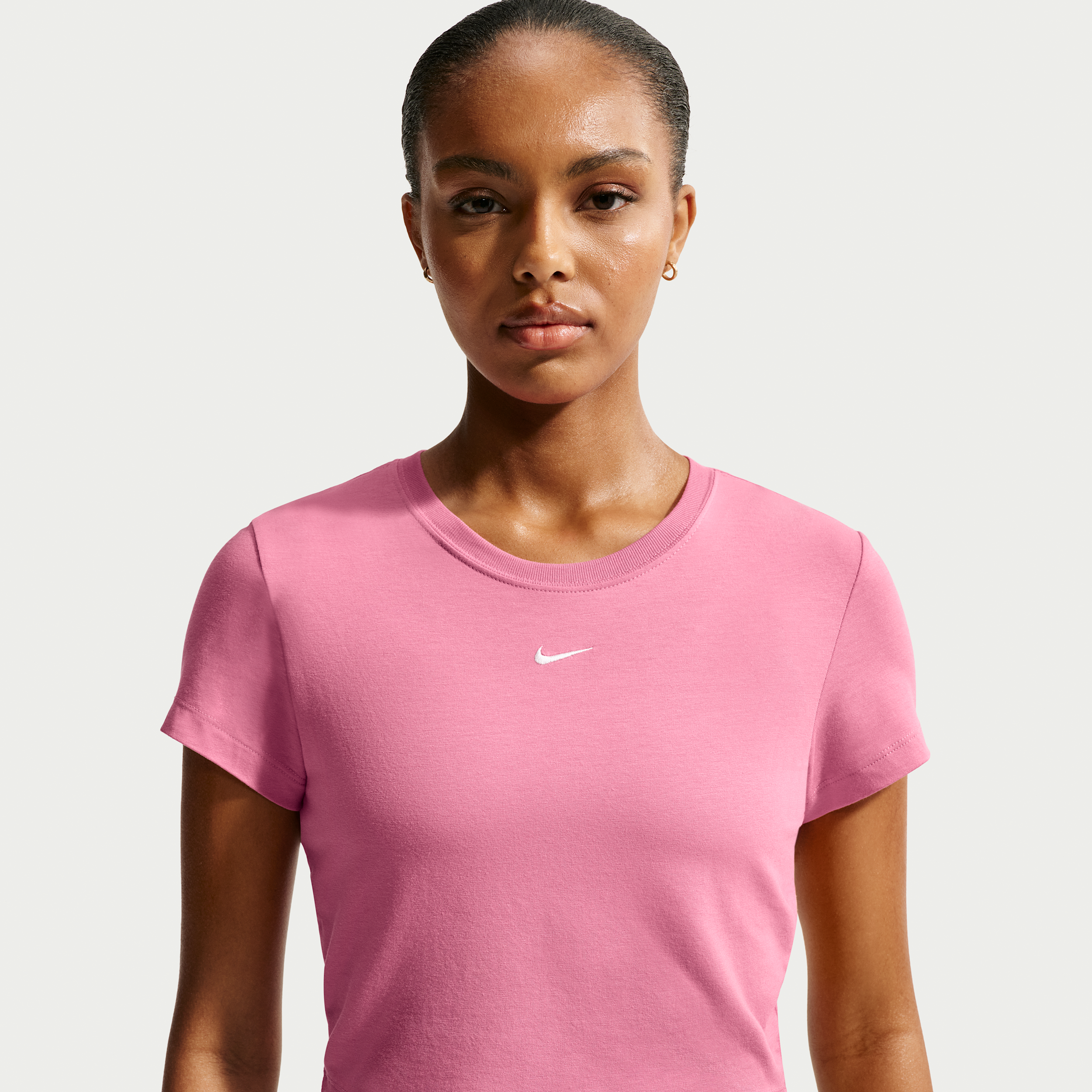 Women's Nike Sportswear Chill Knit Cropped T-Shirt in Pink | HF9538-641