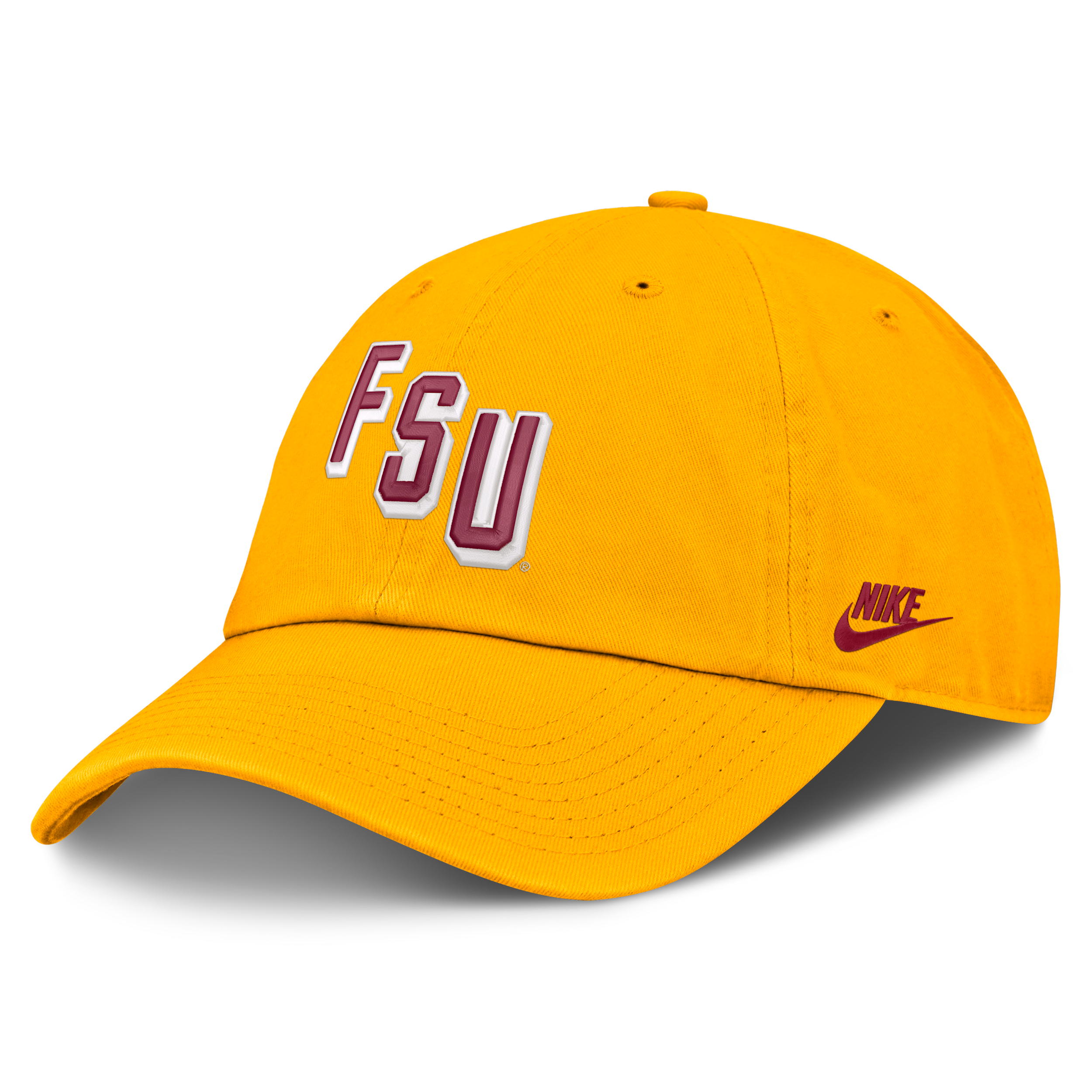Florida State Natural Club Nike Men's College Adjustable Hat in Yellow | NC0176IFSH-EYR