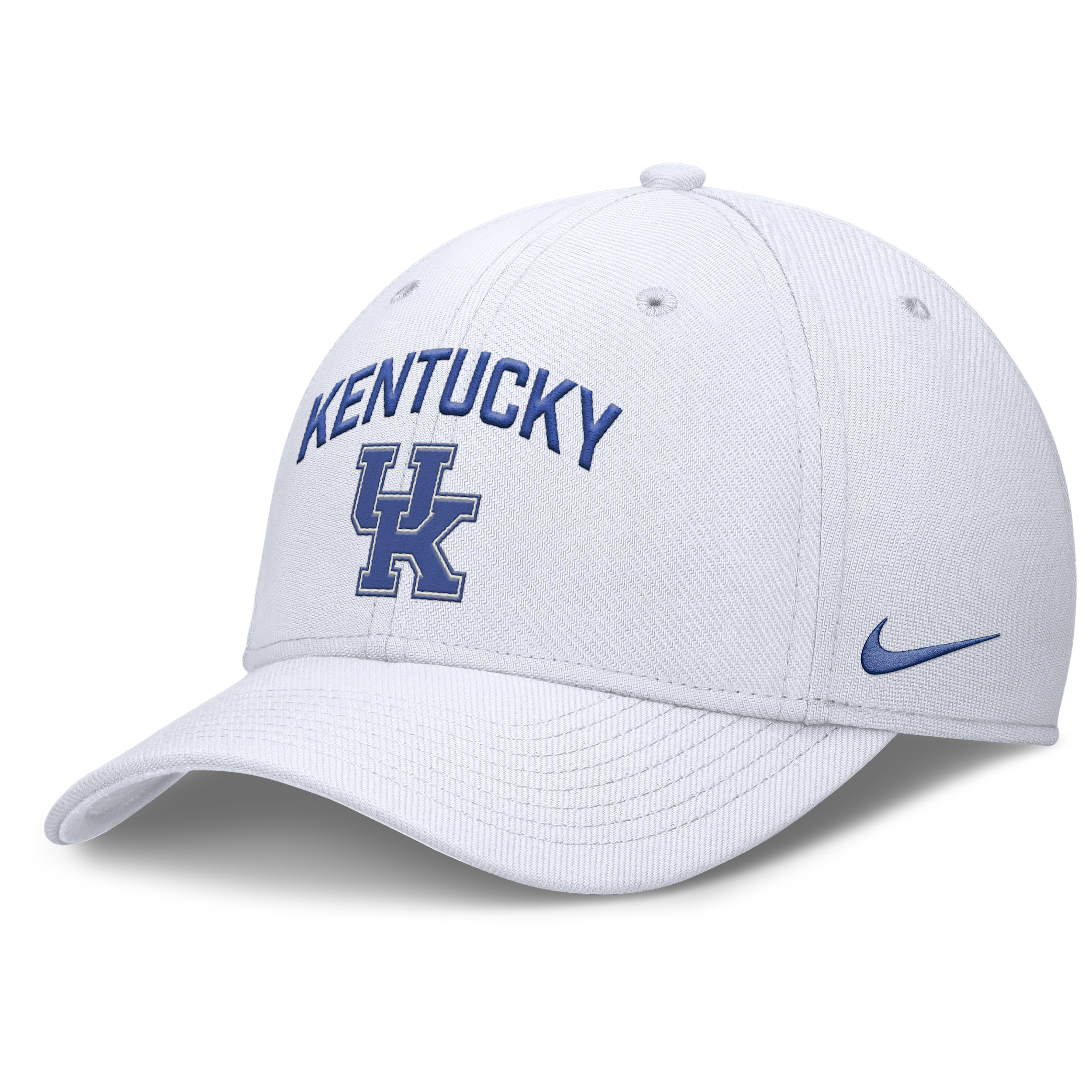 Nike Kentucky On-field Rise Swoosh  Men's Dri-fit College Hat In White