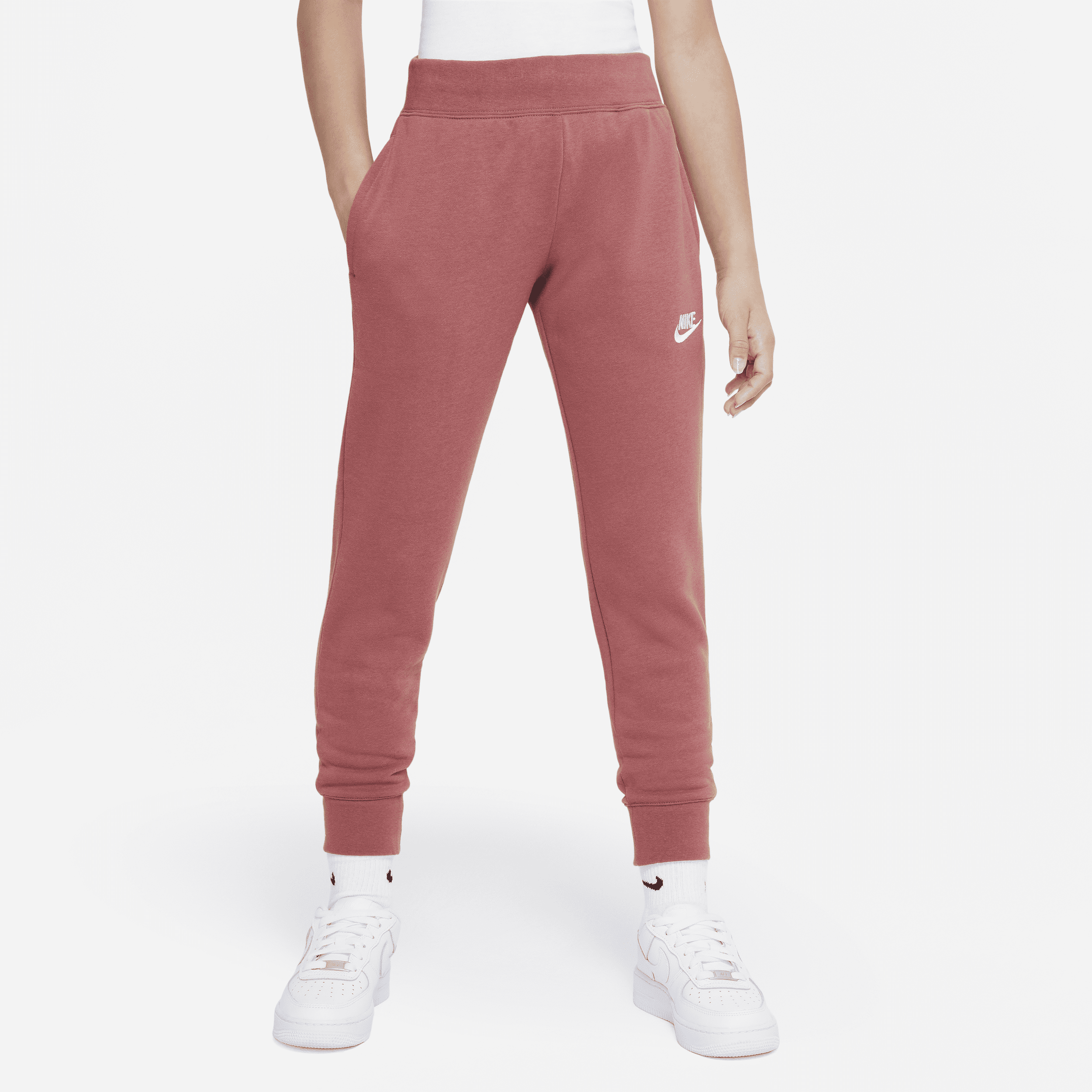 Nike Sportswear Club Fleece Big Kids' (girls') Pants In Red